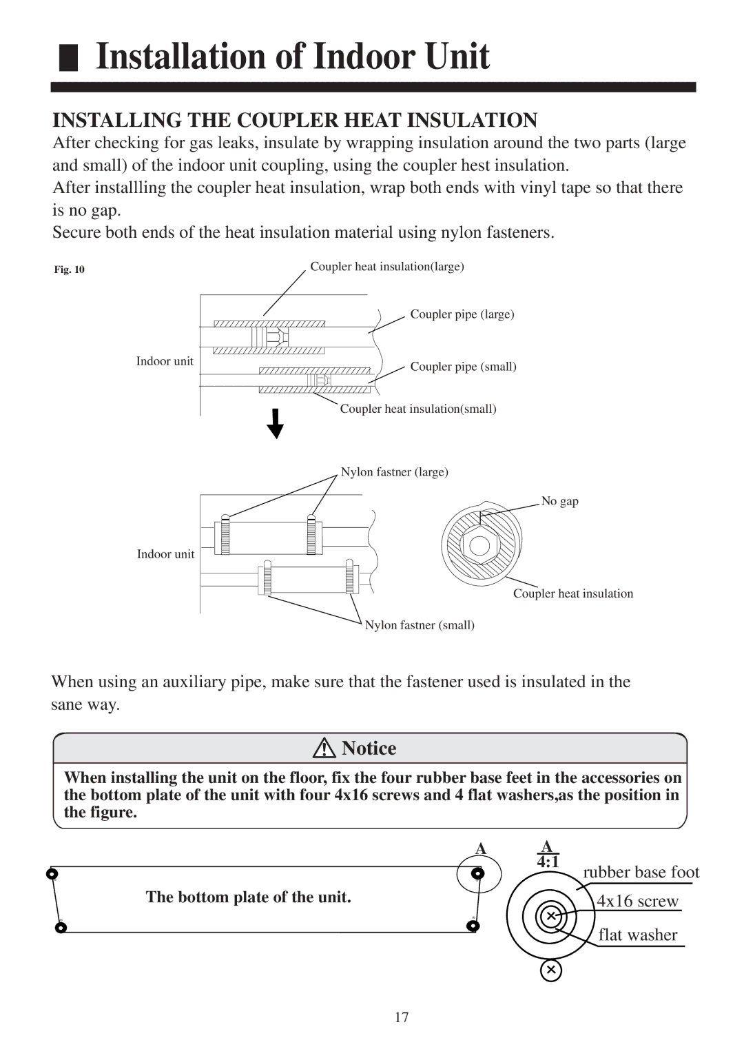 Haier AC422AFERA installation manual Installing the Coupler Heat Insulation 