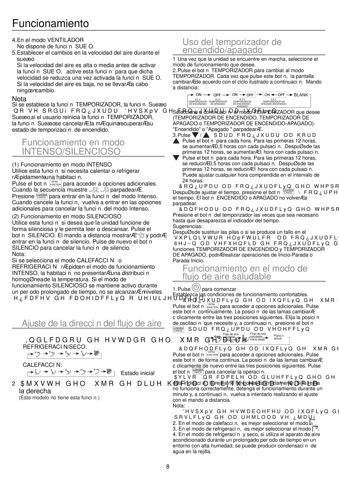 Haier AC60FS1ERA, AC48FS1ERA, AC36ES1ERA, AC28ES1ERA operation manual Nota, Estado inicial 