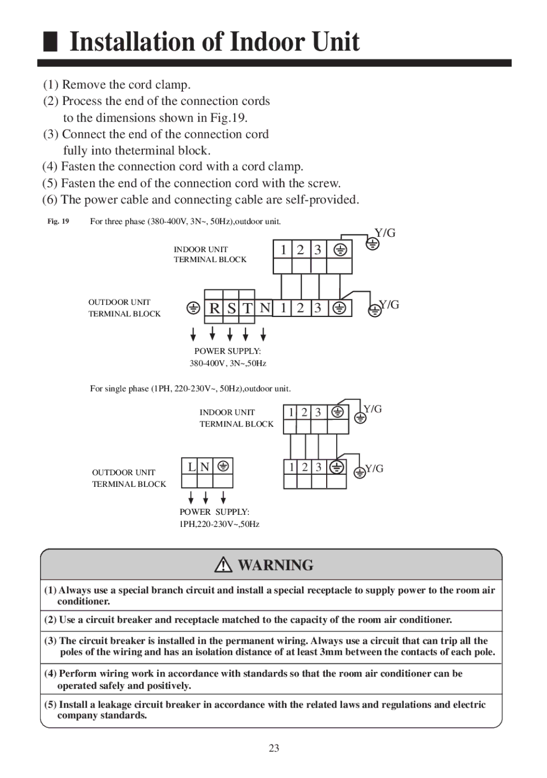 Haier AC362AFERA, AC522AFERA, AC482AFEAA, AC362AFEAA, AC602AFEAA, AC282AFERA, AC282AFEAA installation manual T N 1 2 