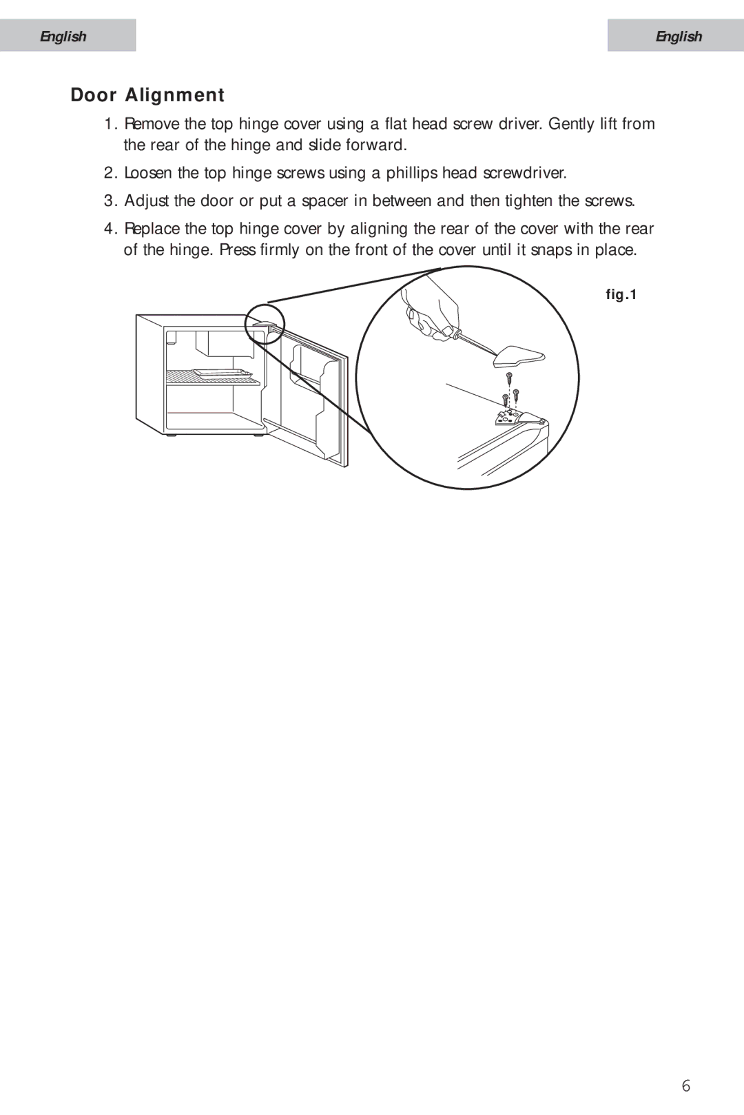 Haier ACM03ARW manual Door Alignment 