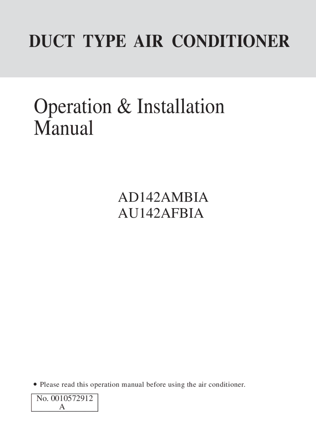 Haier AU142AFBIA, AD142AMBIA installation manual Operation & Installation Manual 