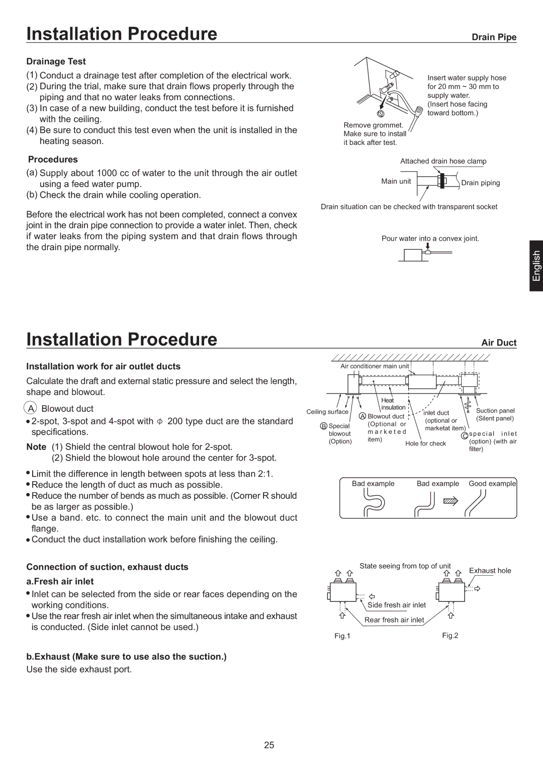 Haier AD48NS1ERA, AD24MS1ERA, AD28NS1ERA, AD36NS1ERA operation manual Drain Pipe Drainage Test 