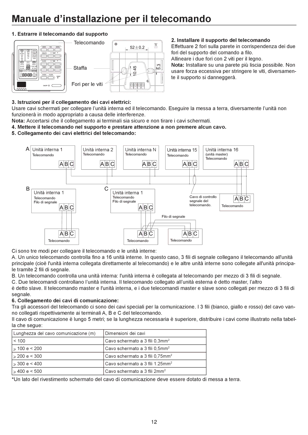 Haier AD24MS1ERA, AD28NS1ERA, AD36NS1ERA Manuale d’installazione per il telecomando, Estrarre il telecomando dal supporto 