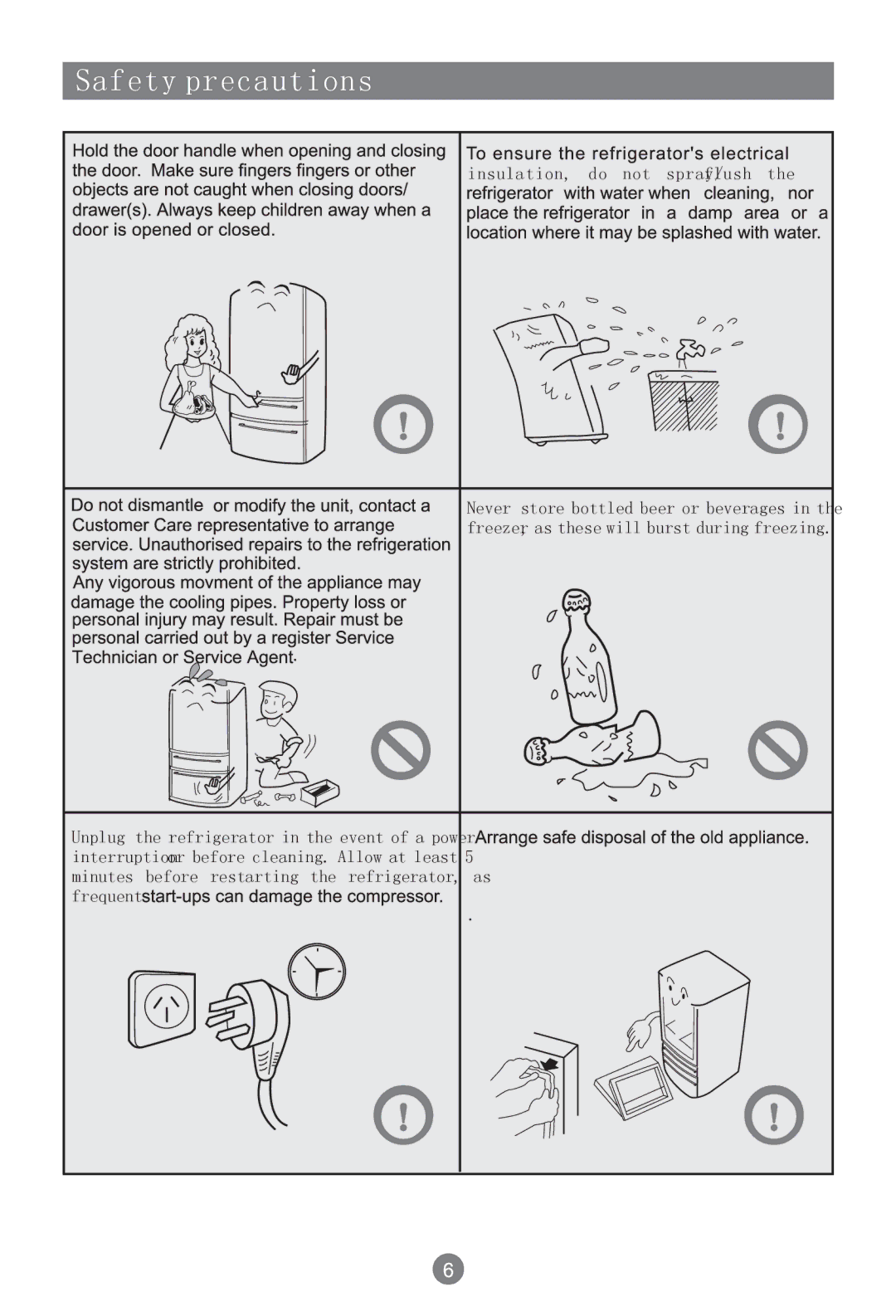 Haier AFL628CW, AFD630IX, CFL629CW, CFL629CX, AFL628CX manual Minutes before restarting the refrigerator, as frequent 