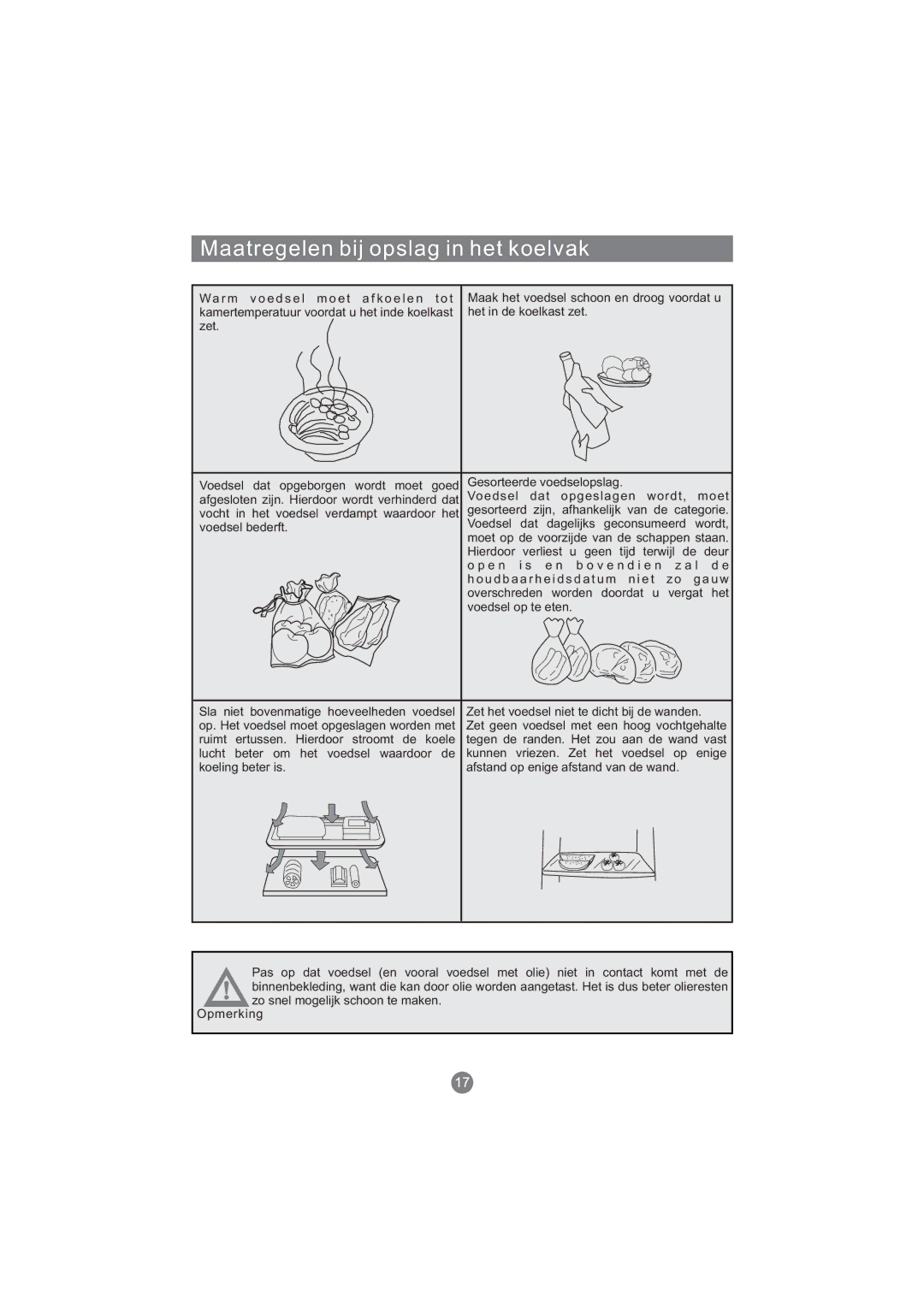 Haier AFD630IB Maatregelen bij opslag in het koelvak, R m v o e d s e l m o e t a f k o e l e n t o t, Voedsel op te eten 