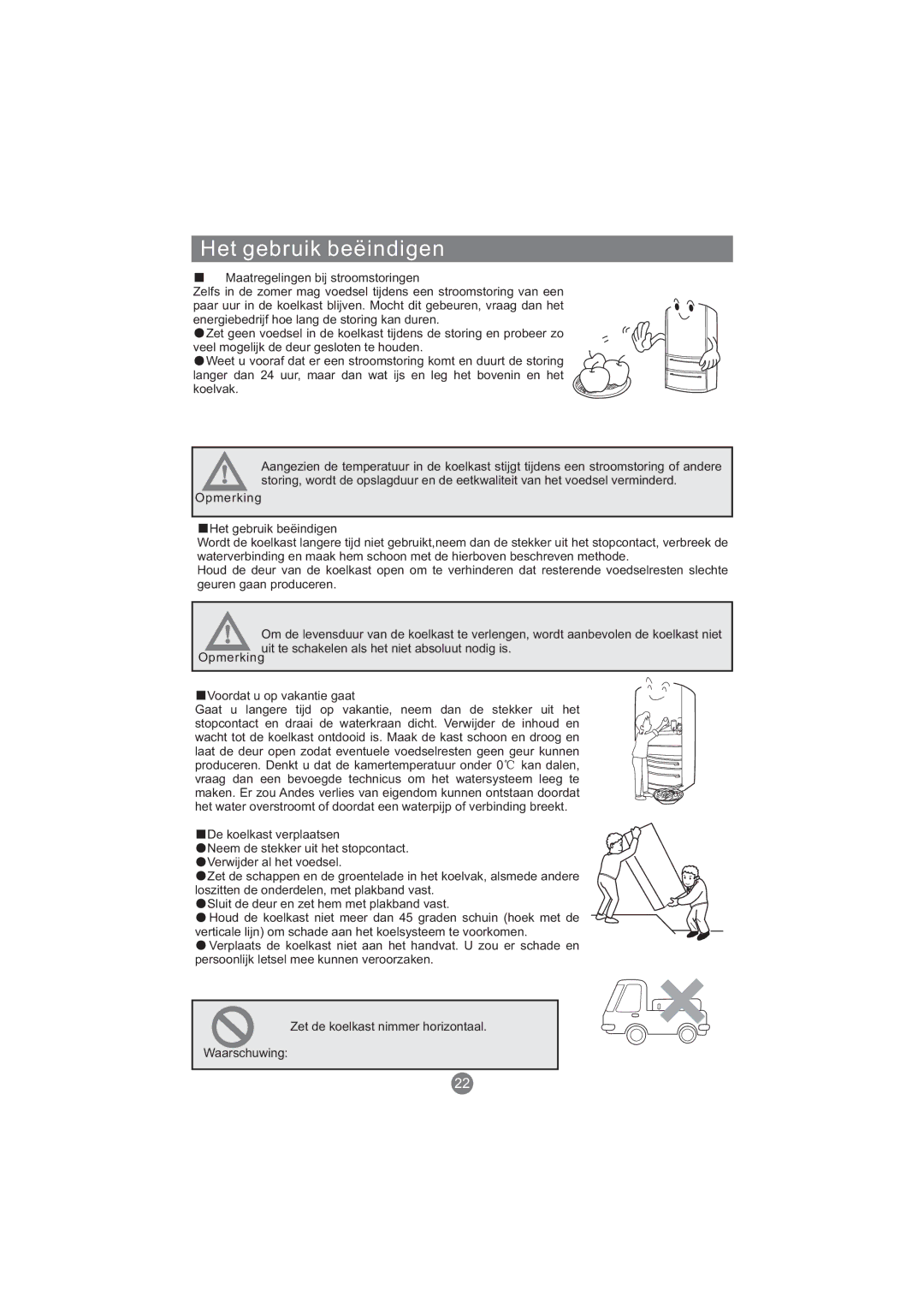 Haier AFD631CS, AFT630IX, AFD631CB, AFD630IX, AFL631CB, CFE533CW, AFL631CS, AFD631CX, AFD630IS, CFE533AW Het gebruik beëindigen 