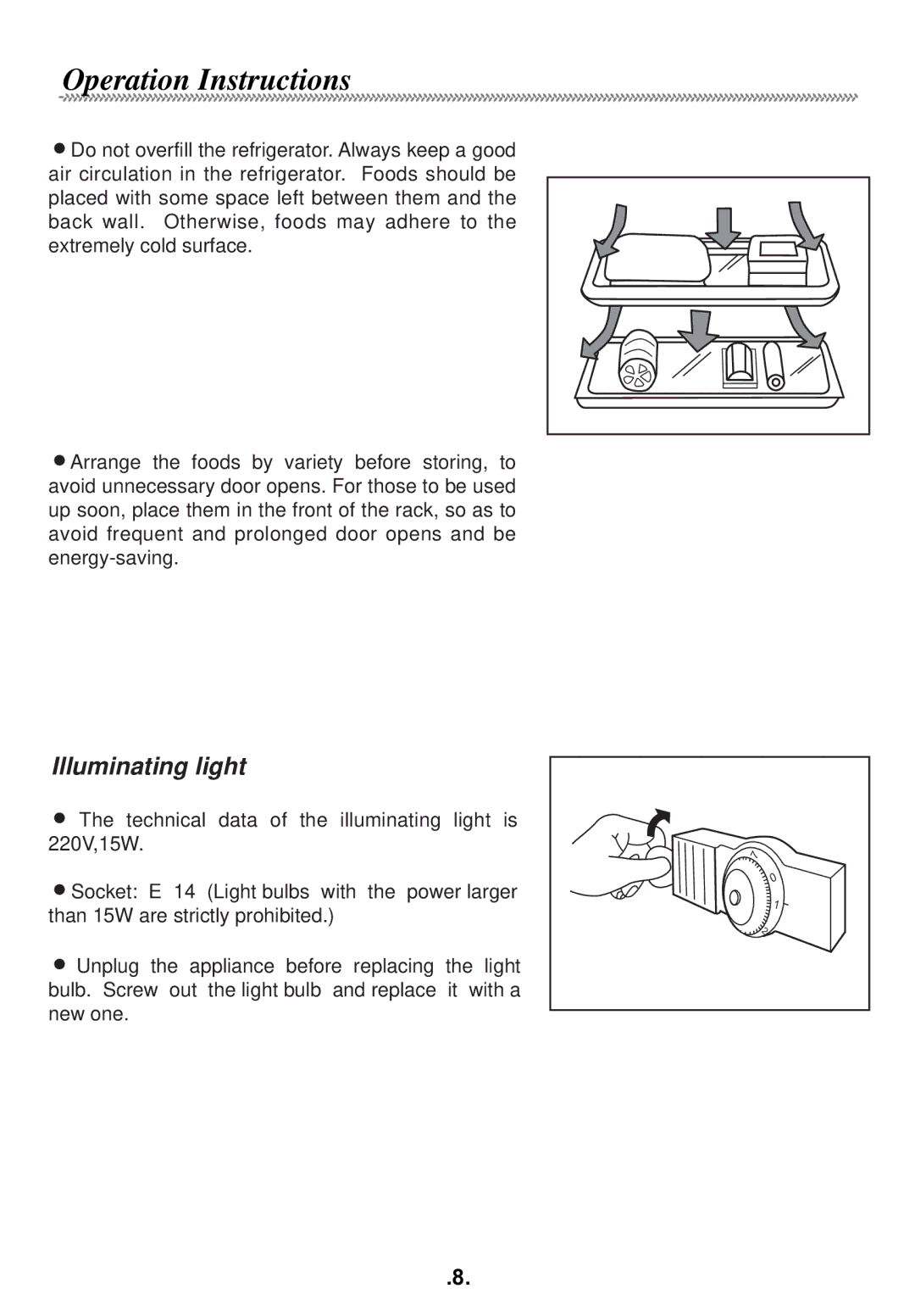 Haier AL92 manual Illuminating light 