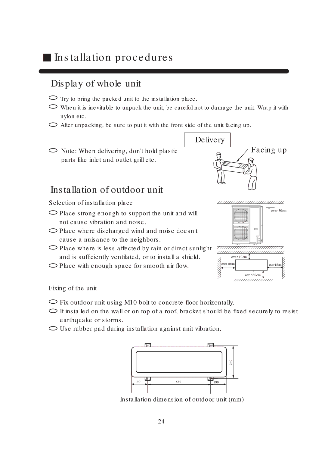 Haier 0010571223, AP42NACAAA, AP42NACMAA, HPU-44H03, HPU-42C03, AU42NAIAAA Installation procedures, Display of whole unit 