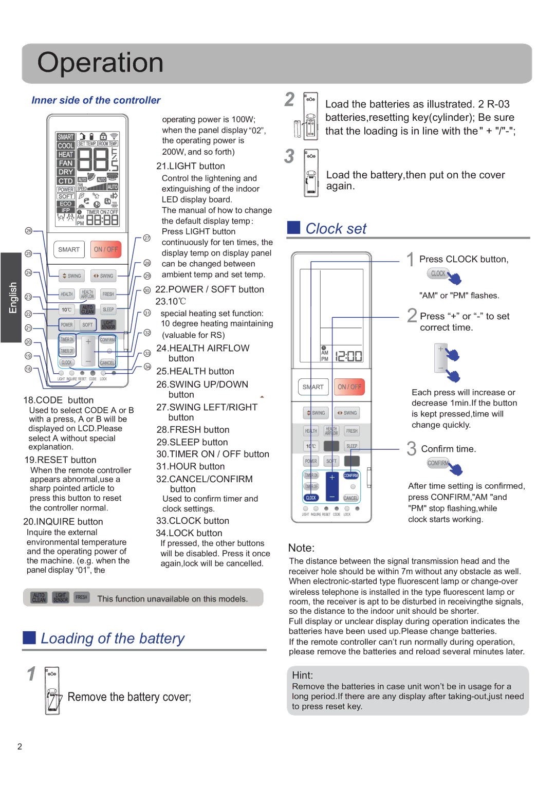 Haier AS12SB1HRA/1U12QE6ERA, AS09SH1ERA/1U09EH1ERA, AS09SB1HRA/1U09QE6ERA, AS12SH1ERA/1U12EH1ERA operation manual Operation 