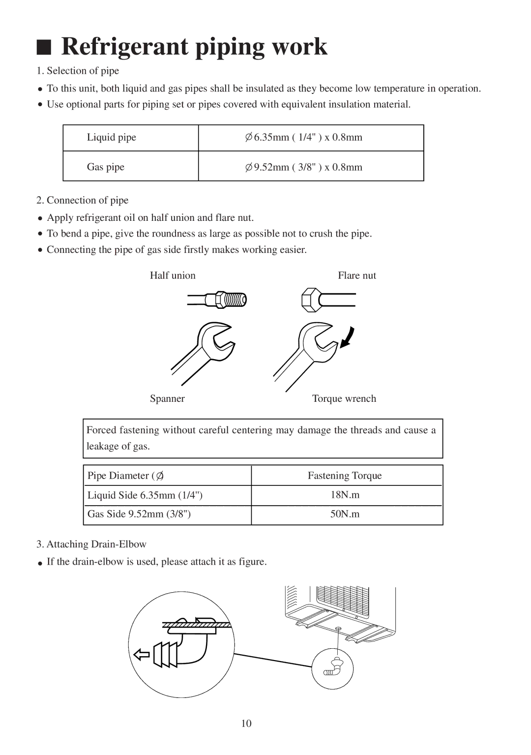 Haier AU282XHERA, AU342XHERA installation manual Refrigerant piping work 