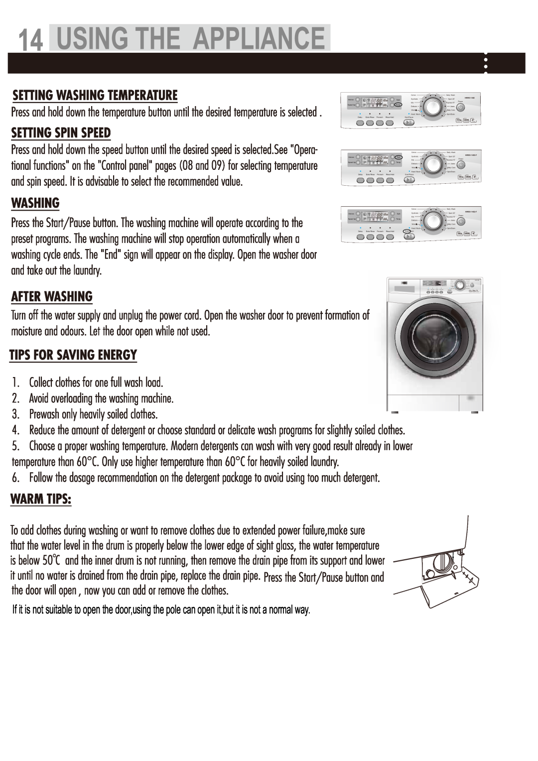 Haier Automatic Drum Washing Machine user manual HW90-1482, HW80-1482-F 