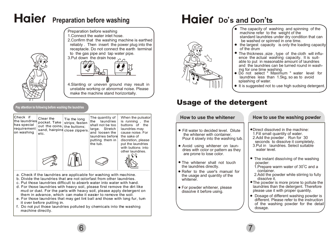 Haier AWT-80LI specifications ´ Ç × ¼ ± ¸, ´ µ Ó Ð ë Ö ª, ´ µ Ó ¼ Á µ Ä Ê ¹ Ó Ã 