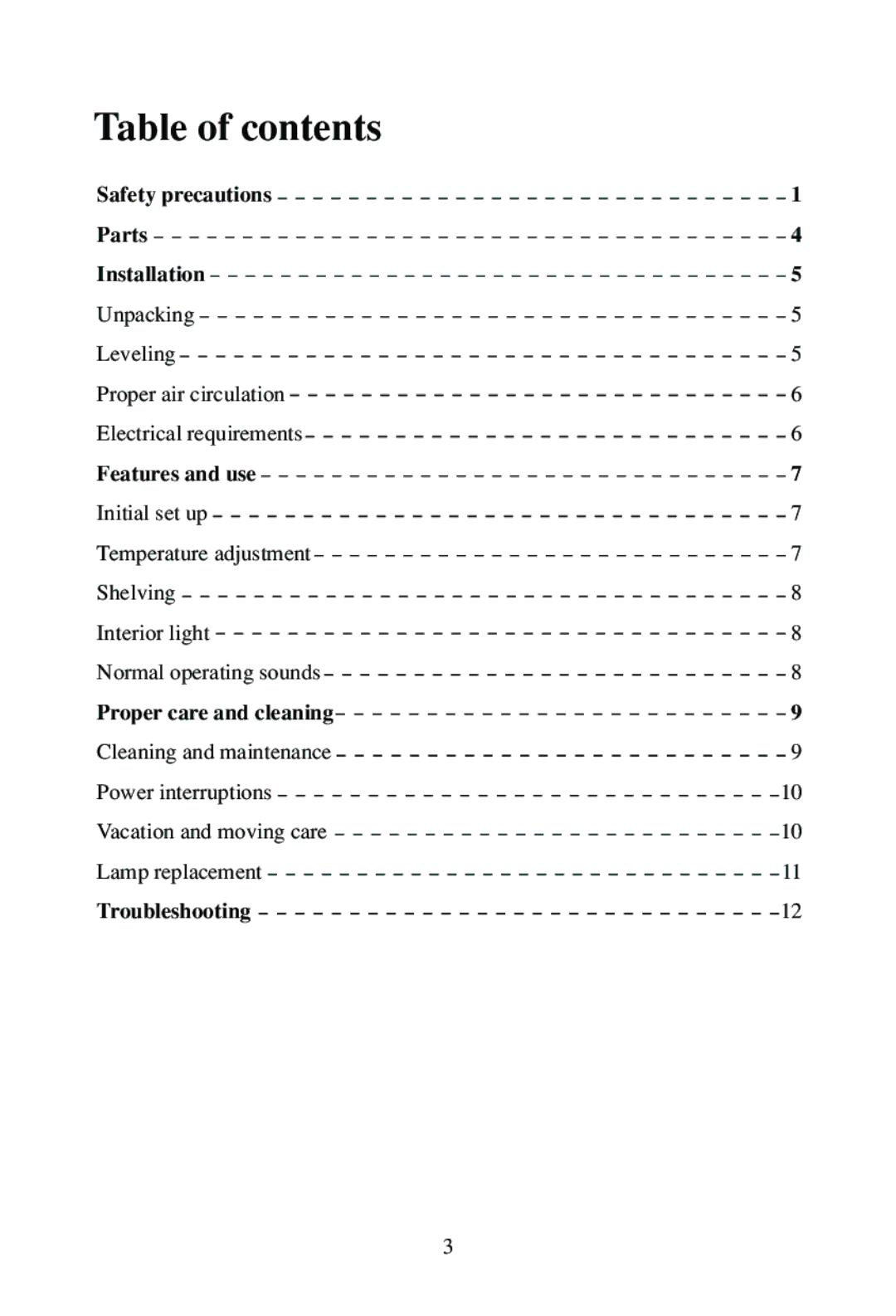 Haier BC-110E, BC-80E user manual Table of contents 