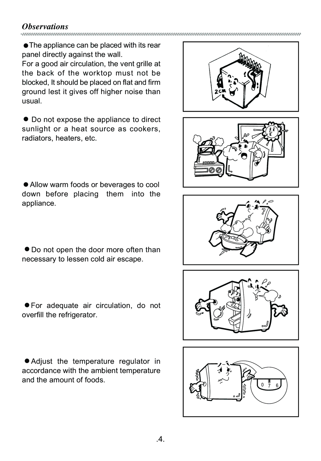 Haier BC-50 manual Observations 