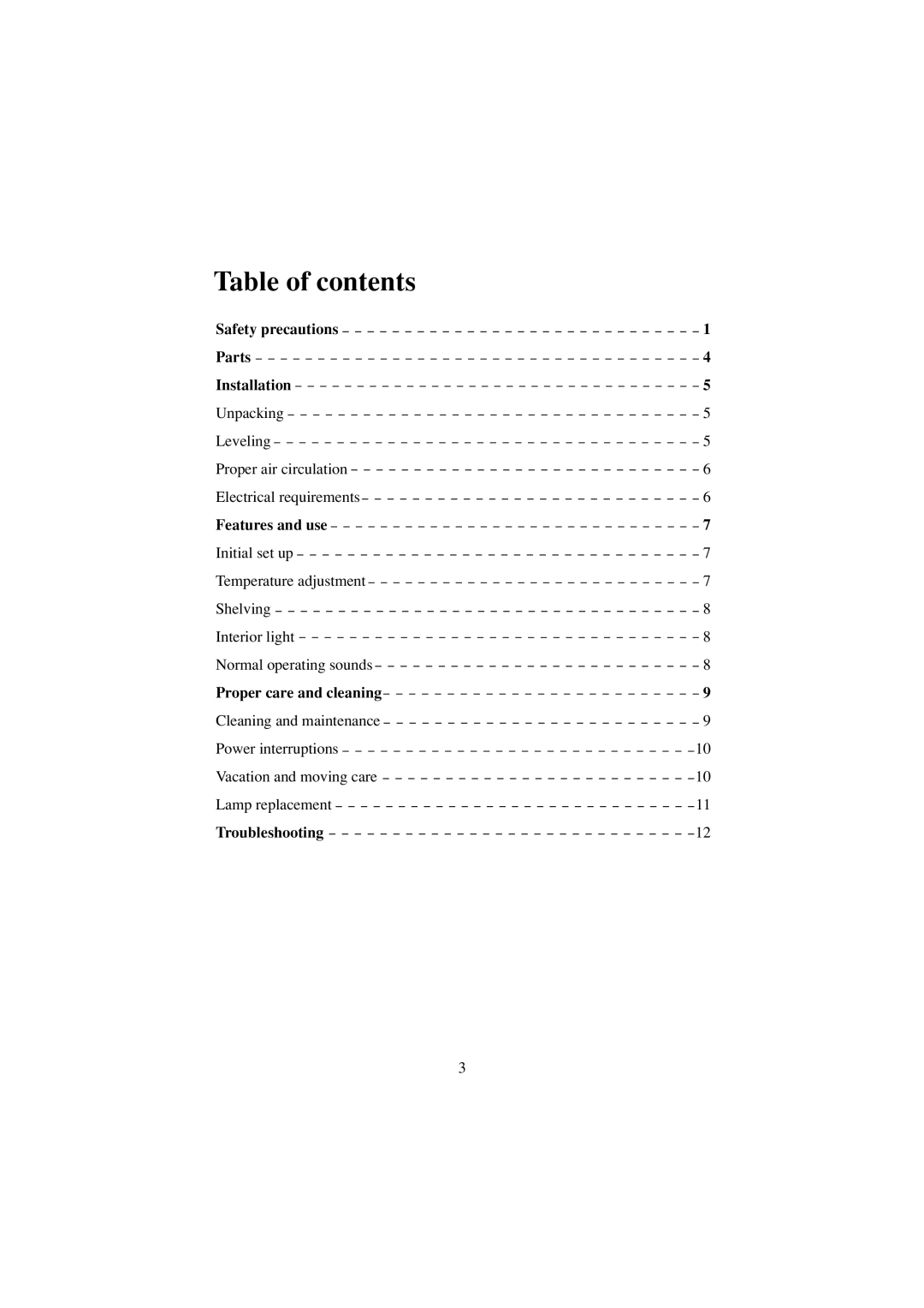 Haier BC-80E/110E user manual Table of contents 