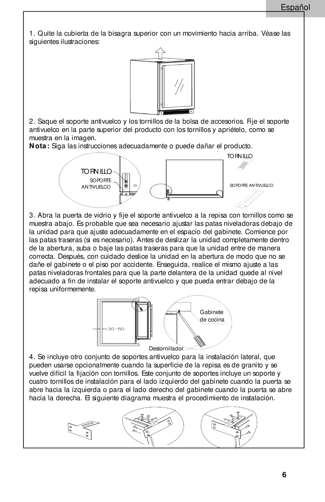 Haier BC100GS manual Tornillo 