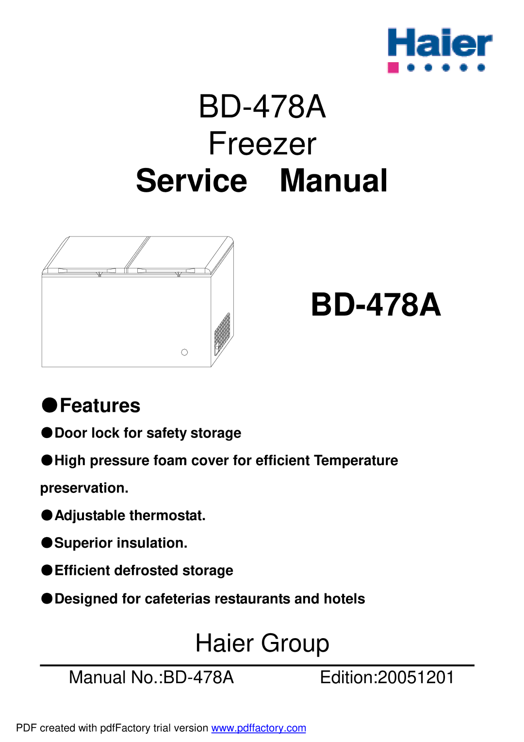 Haier BD-478A service manual 