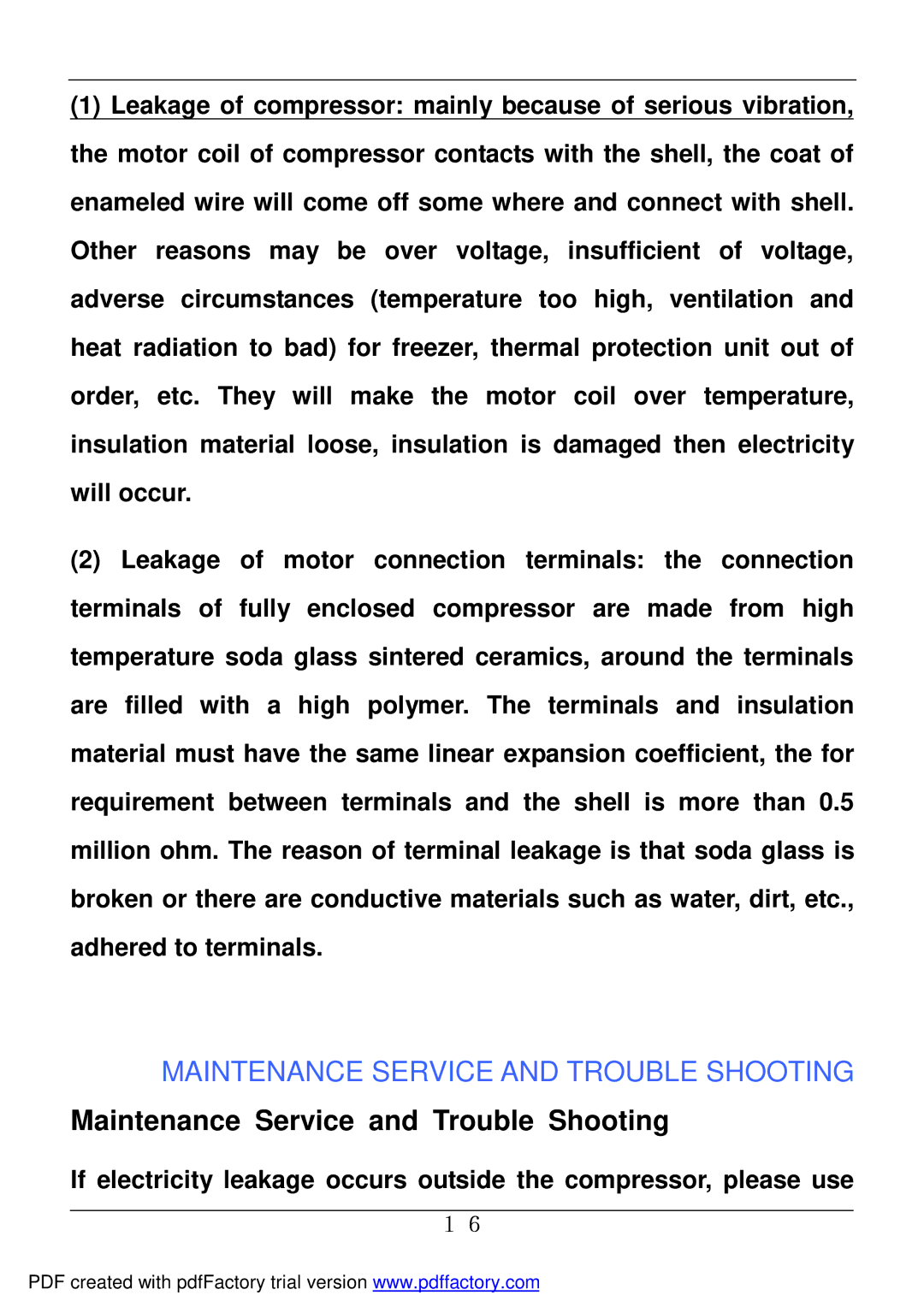 Haier BD-478A service manual Maintenance Service and Trouble Shooting 