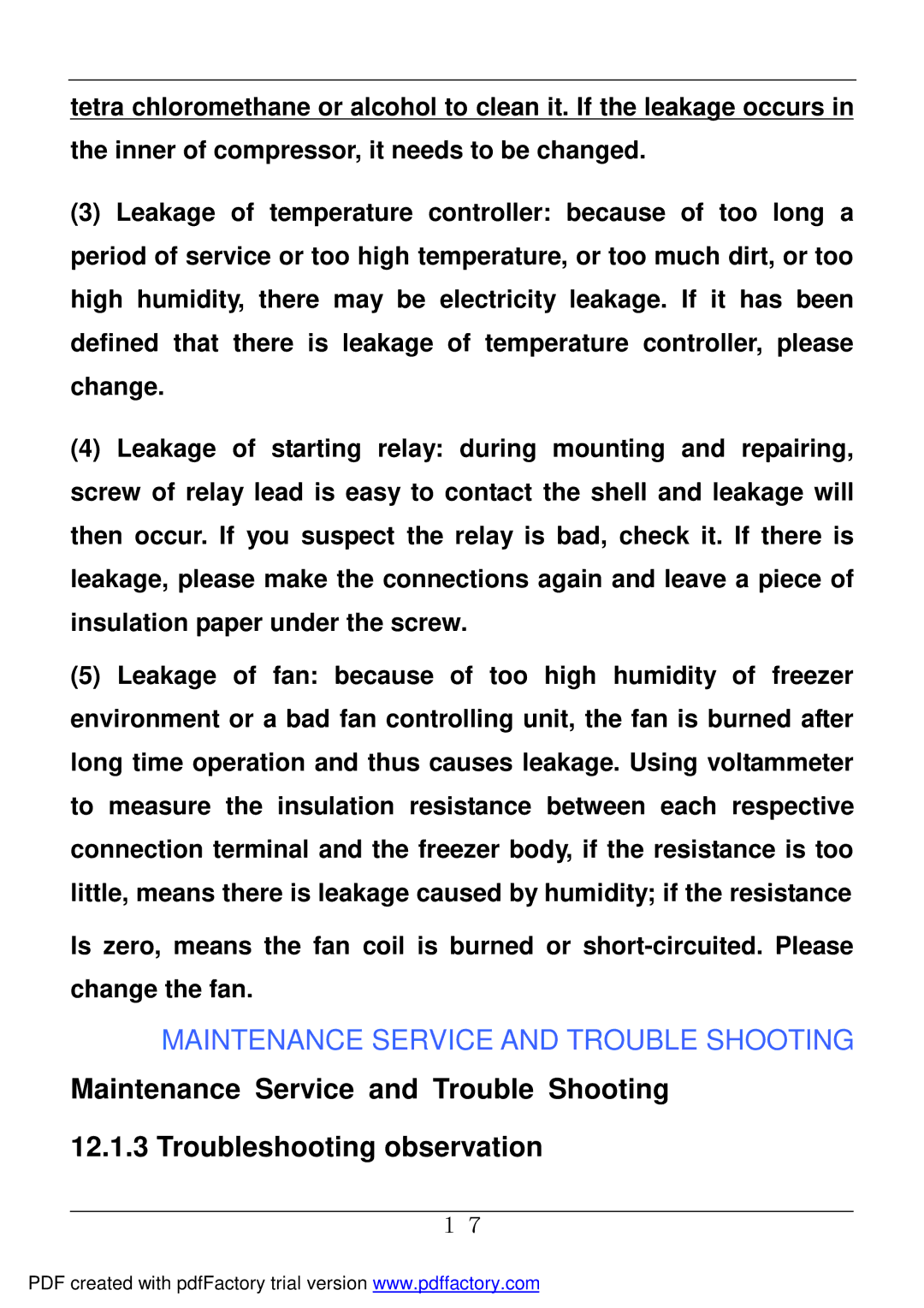 Haier BD-478A service manual Maintenance Service and Trouble Shooting 