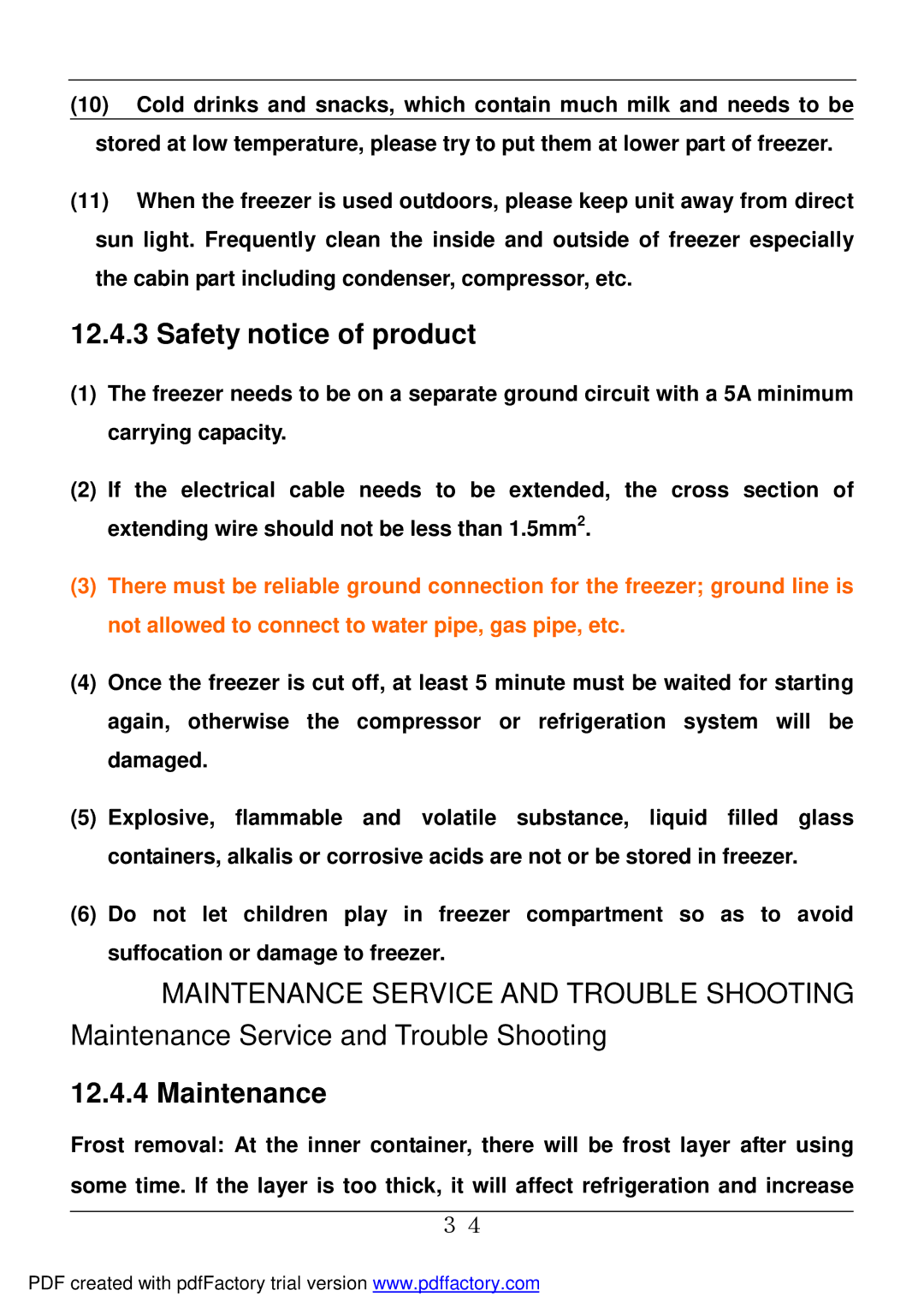 Haier BD-478A service manual Safety notice of product, Maintenance 