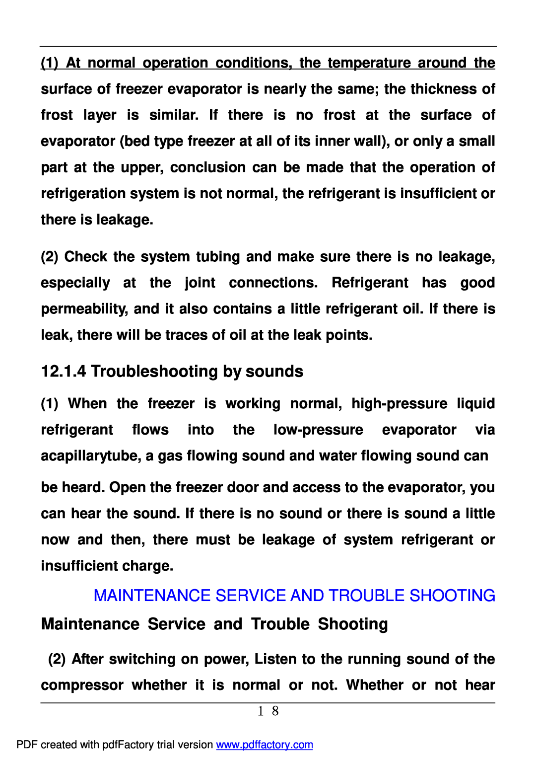 Haier BD-478A service manual Troubleshooting by sounds, Maintenance Service And Trouble Shooting 