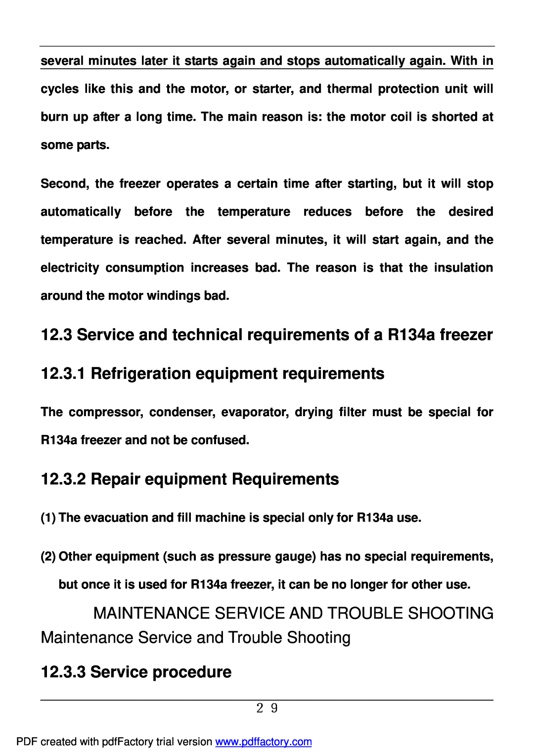 Haier BD-478A service manual Repair equipment Requirements, Service procedure 