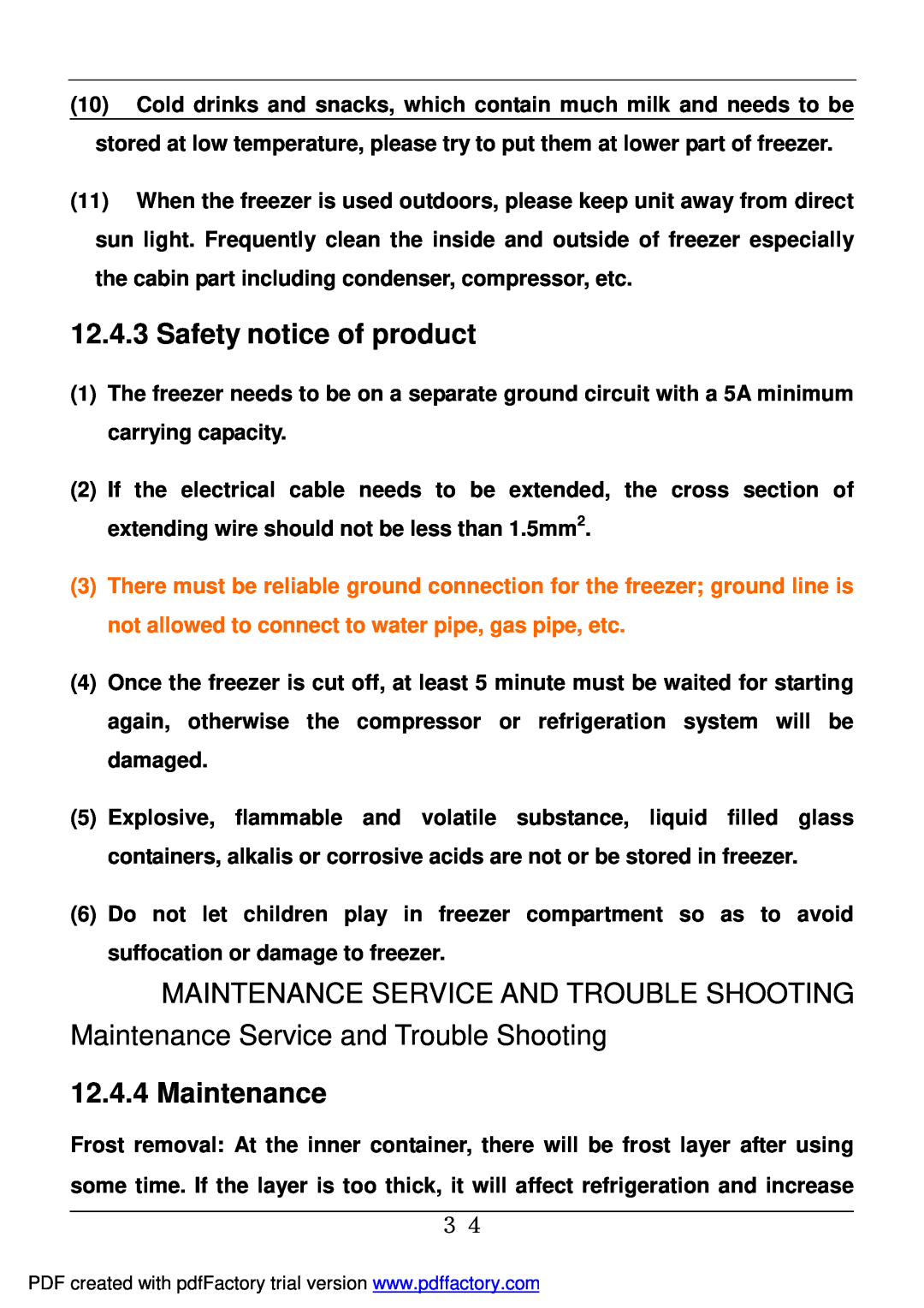 Haier BD-478A service manual Safety notice of product, Maintenance 