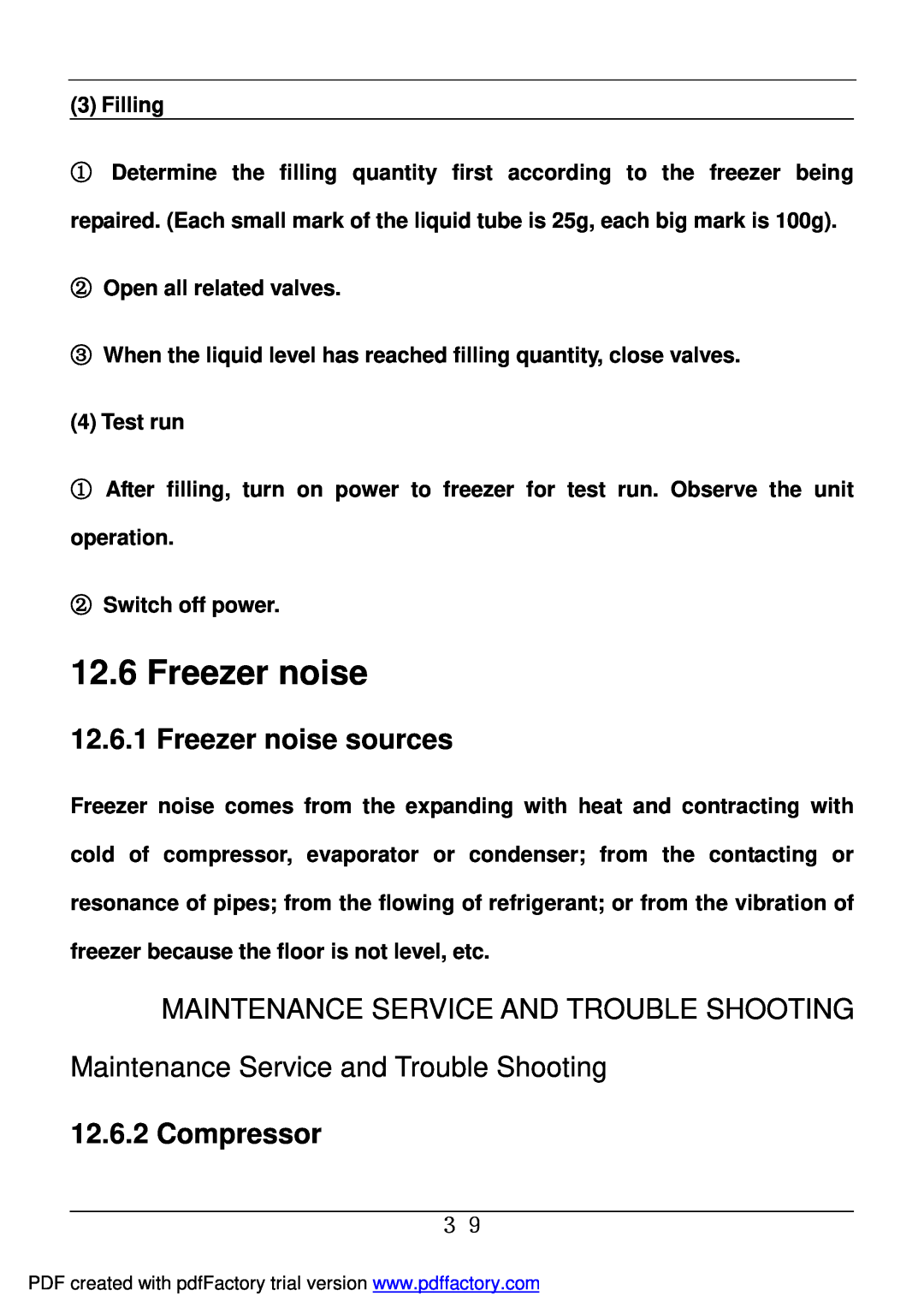 Haier BD-478A service manual Freezer noise sources, Compressor, Maintenance Service And Trouble Shooting 