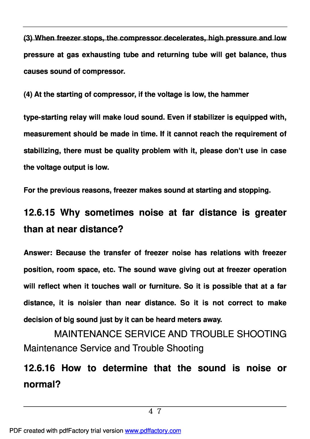 Haier BD-478A service manual How to determine that the sound is noise or normal? 
