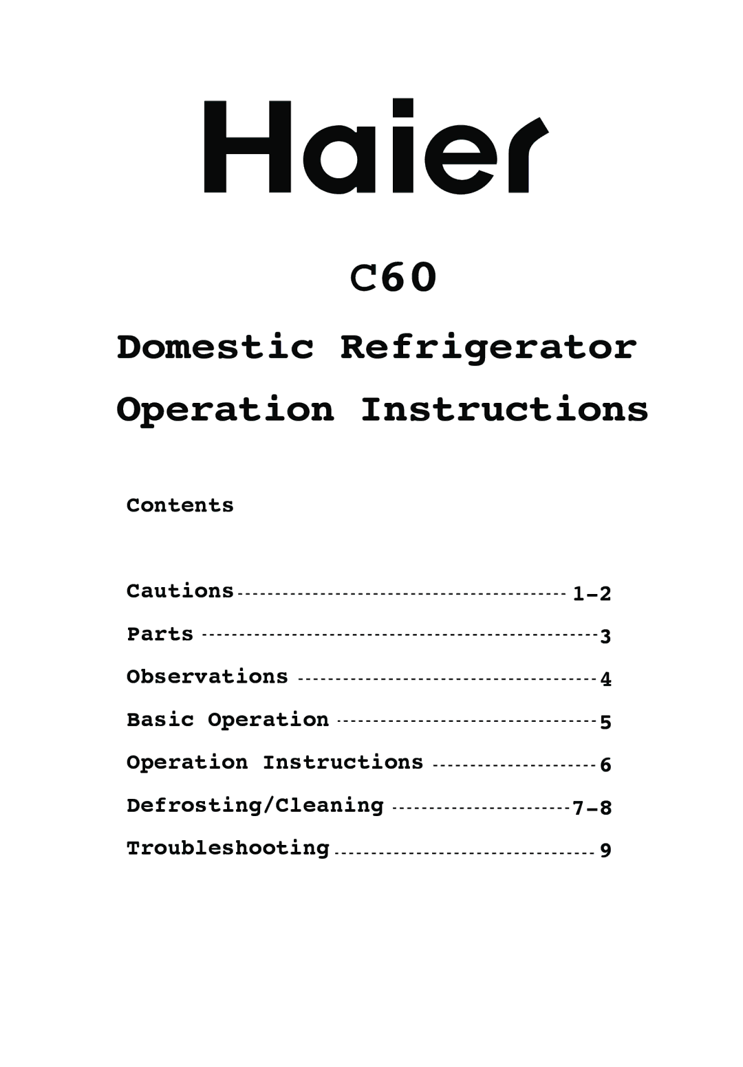 Haier C60 manual 