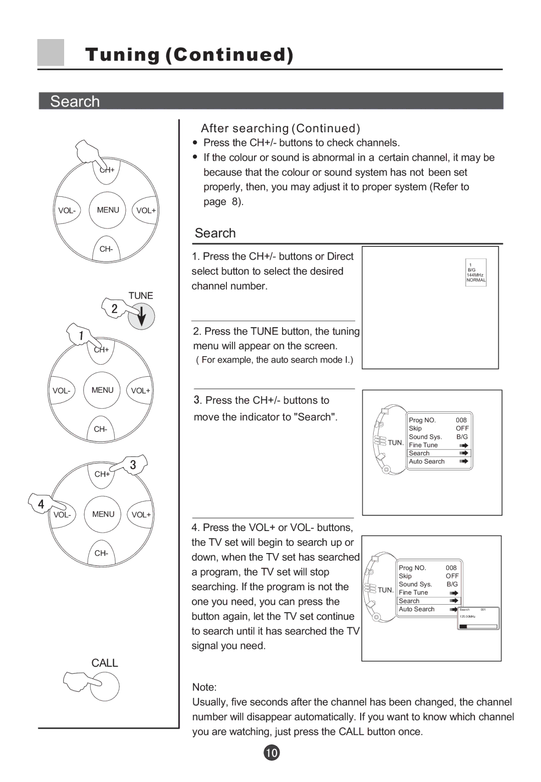 Haier D29FV6-A, D29FV6, D34FV6-A, D34FV6 owner manual Search, After searching 