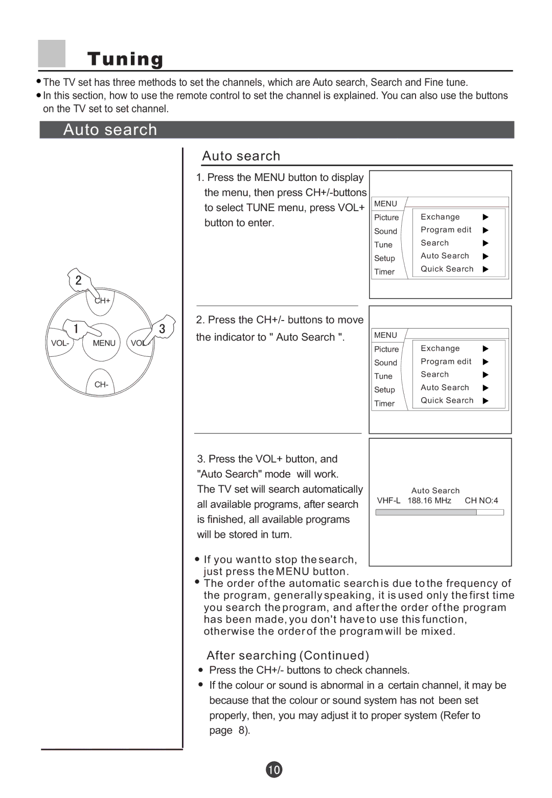 Haier D29FA9, D29FA9-A, D29FA9-AK, D34FA9, D34FA9-A, D34FA9-AK owner manual Auto search, After searching 