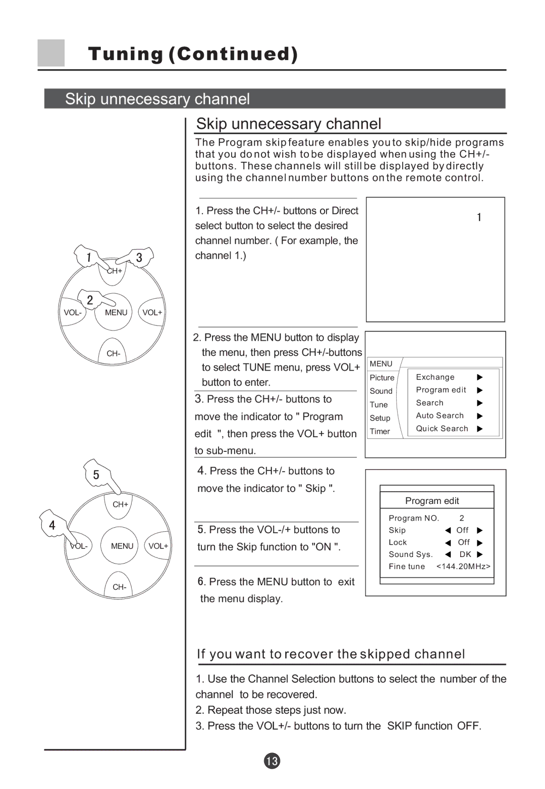 Haier D29FA9, D29FA9-A, D29FA9-AK, D34FA9, D34FA9-A, D34FA9-AK owner manual Skip unnecessary channel 