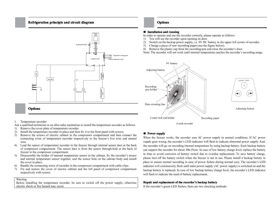 Haier DW-40L508 operating instructions Refrigeration principle and circuit diagram, Options 