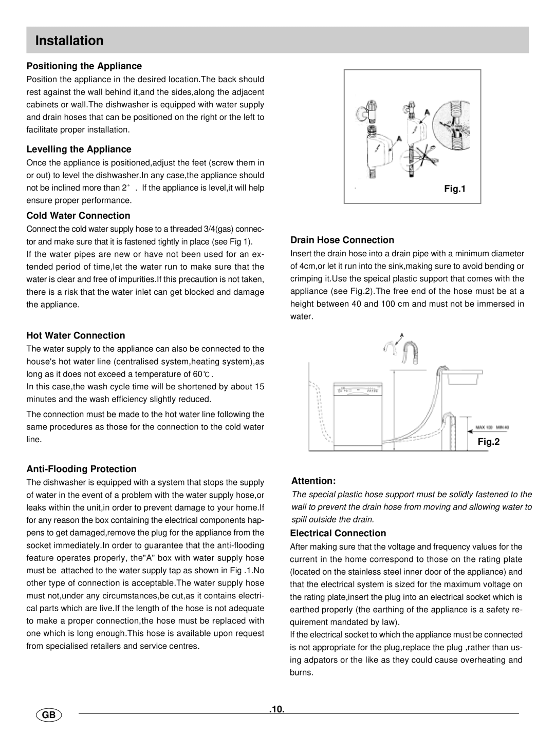 Haier DW12-BFE ME manual Installation 