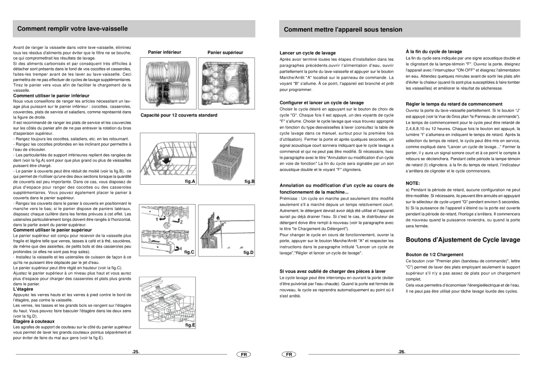 Haier DW12-CFE SS manual Boutons dAjustement de Cycle lavage 