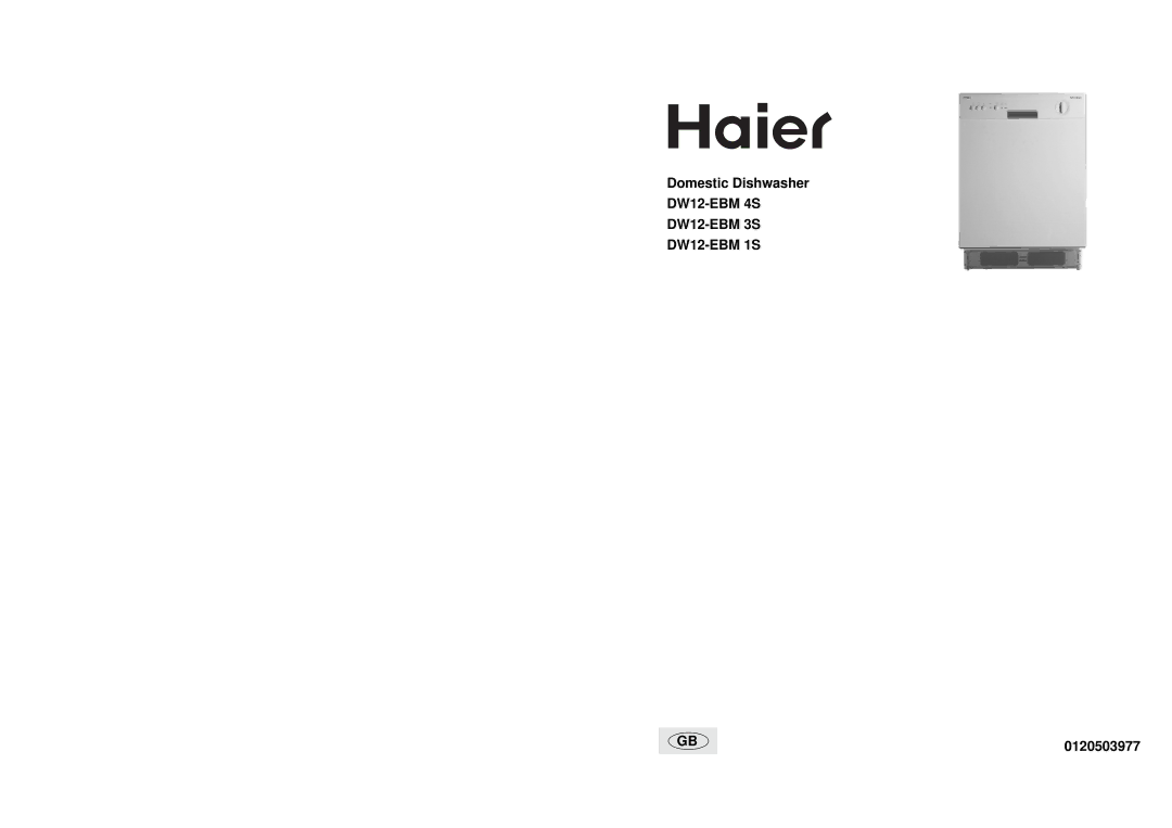 Haier DW12-EBM 1S, DW12-EBM 4S, DW12-EBM 3S manual 0120503977 