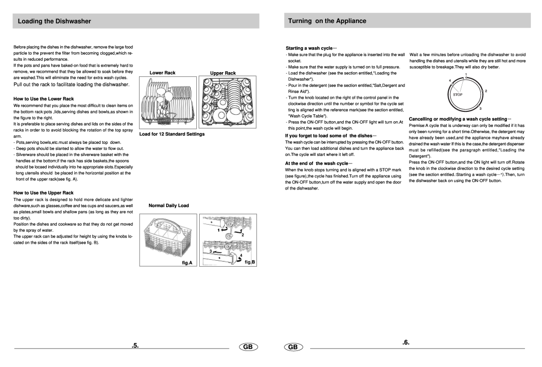 Haier DW12-EBM manual Loading the Dishwasher, Turning on the Appliance 