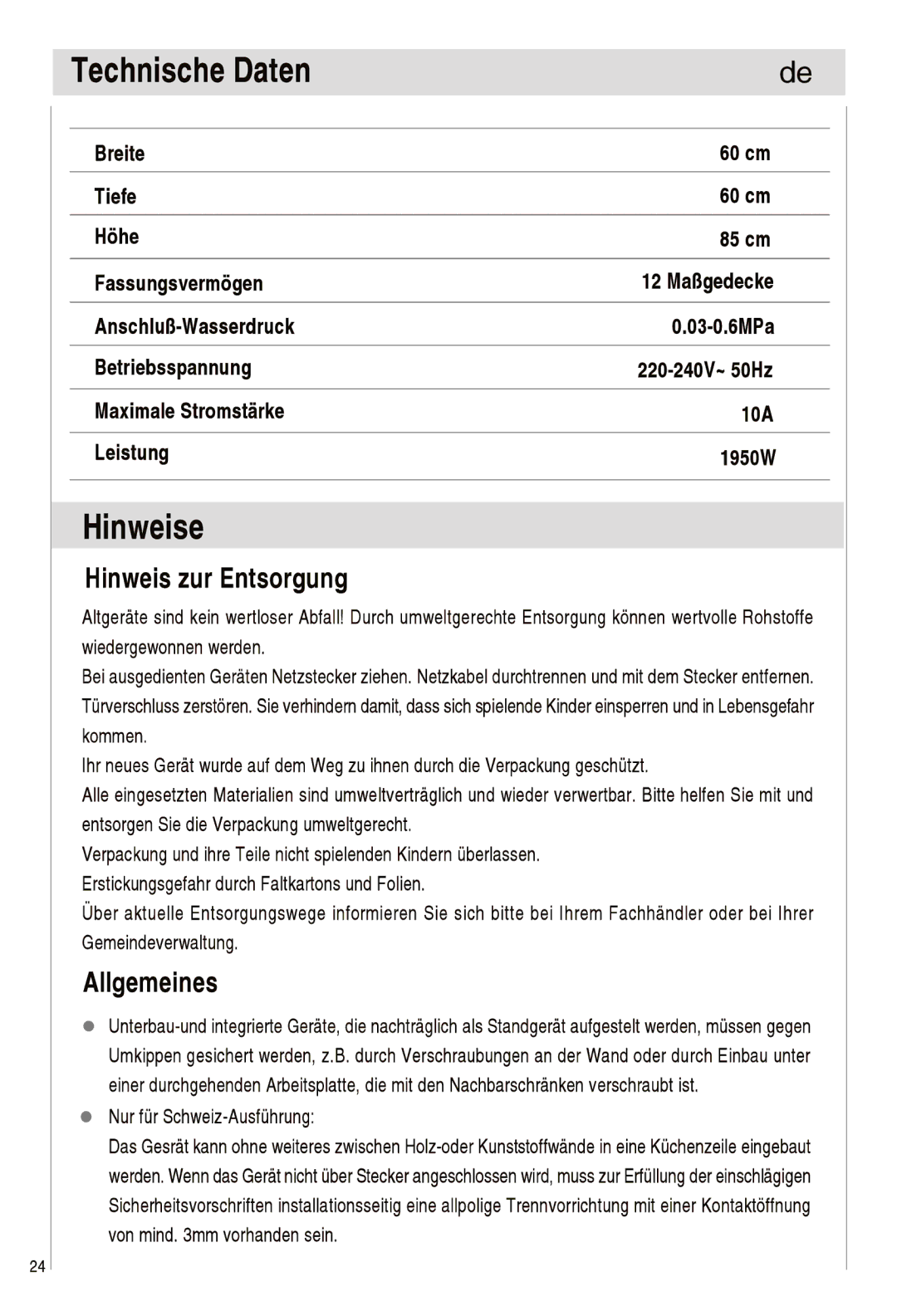 Haier DW12-EFETS, DW12-EFETME manual 