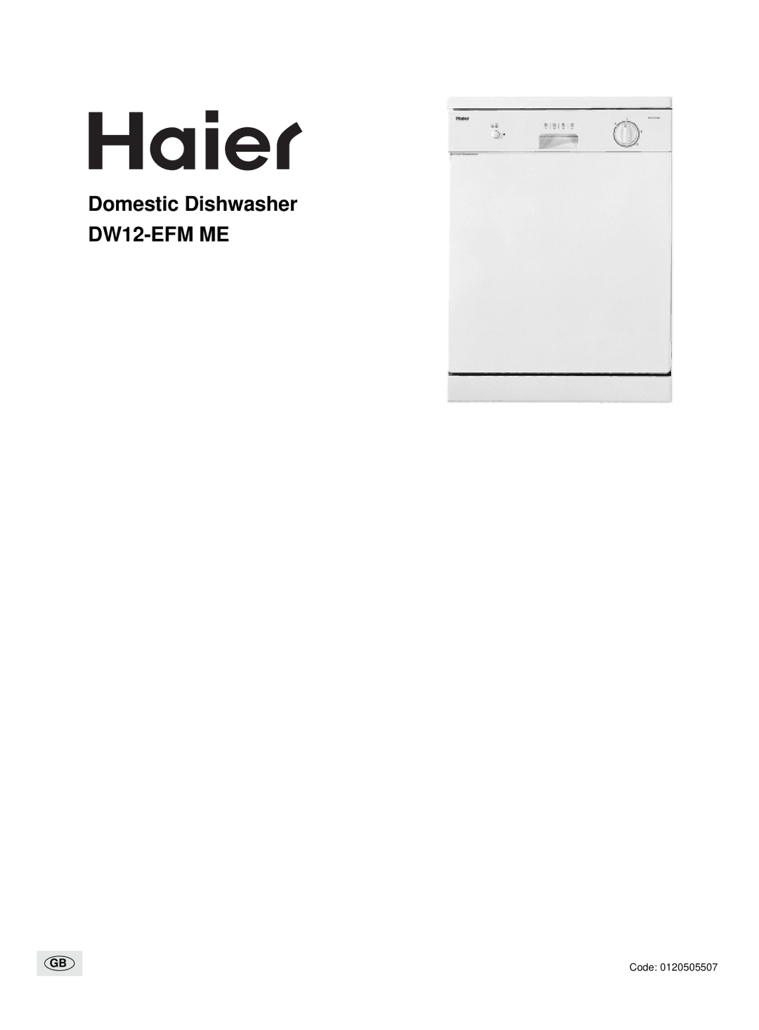 Haier DW12-EFM ME manual 