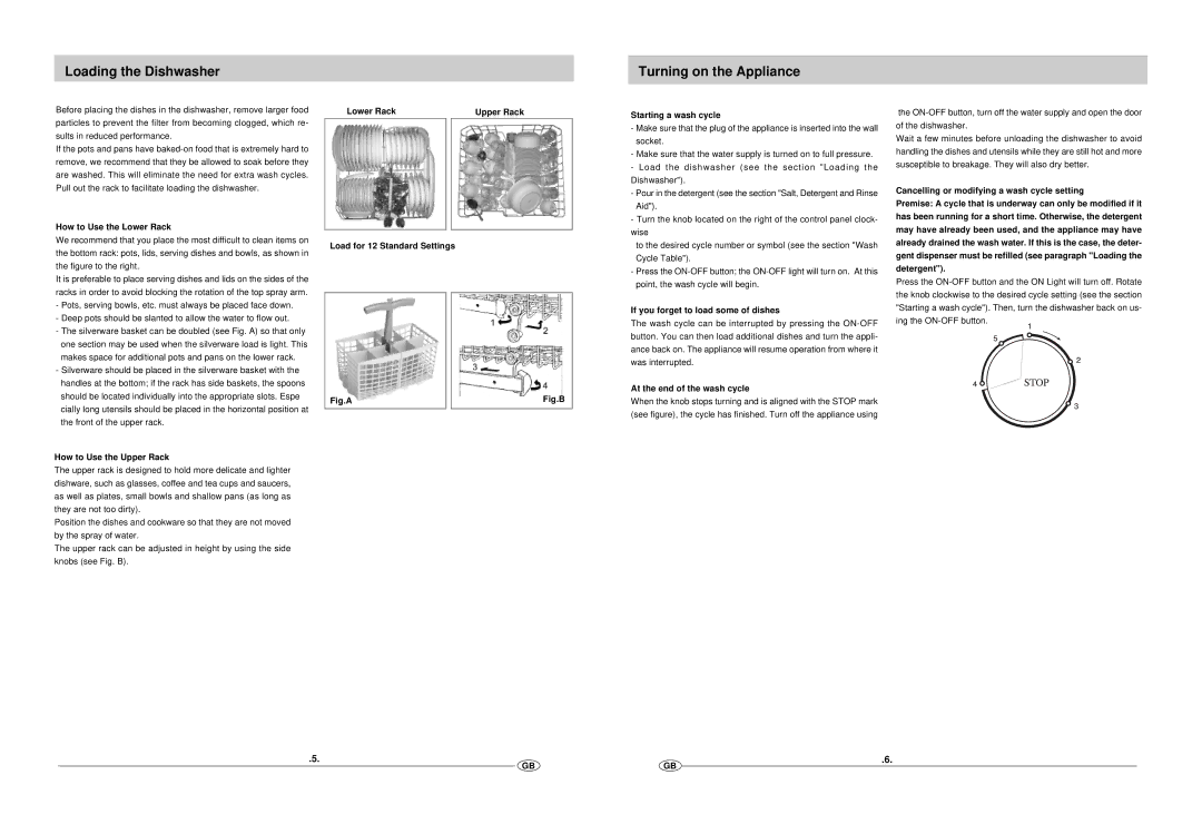 Haier DW12-EFM S manual Loading the Dishwasher, Turning on the Appliance 