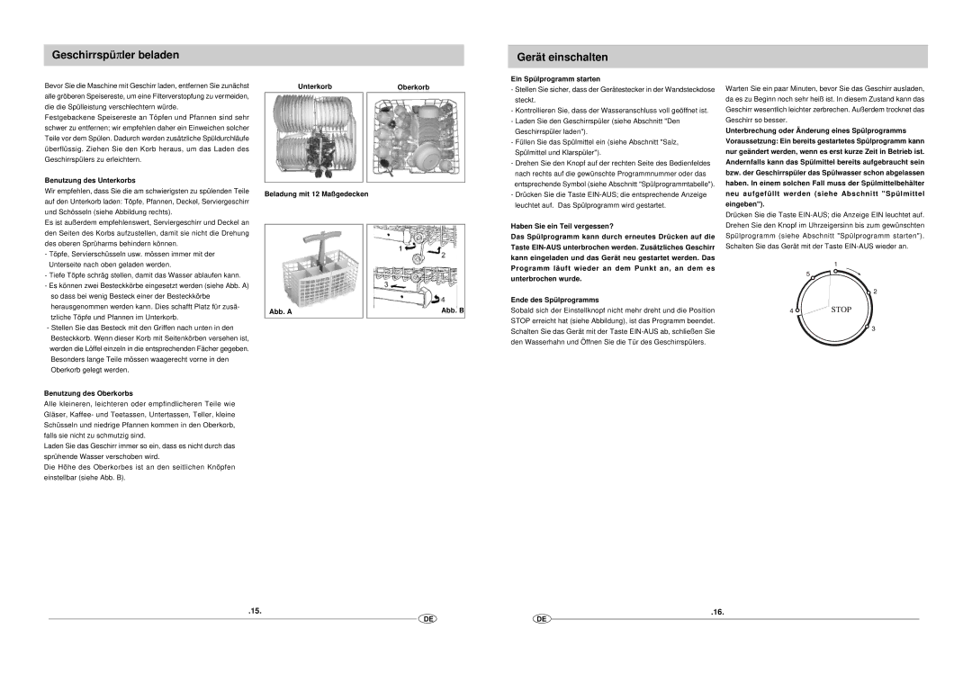 Haier DW12-EFM S manual Geschirrspü π ler beladen, Gerät einschalten 