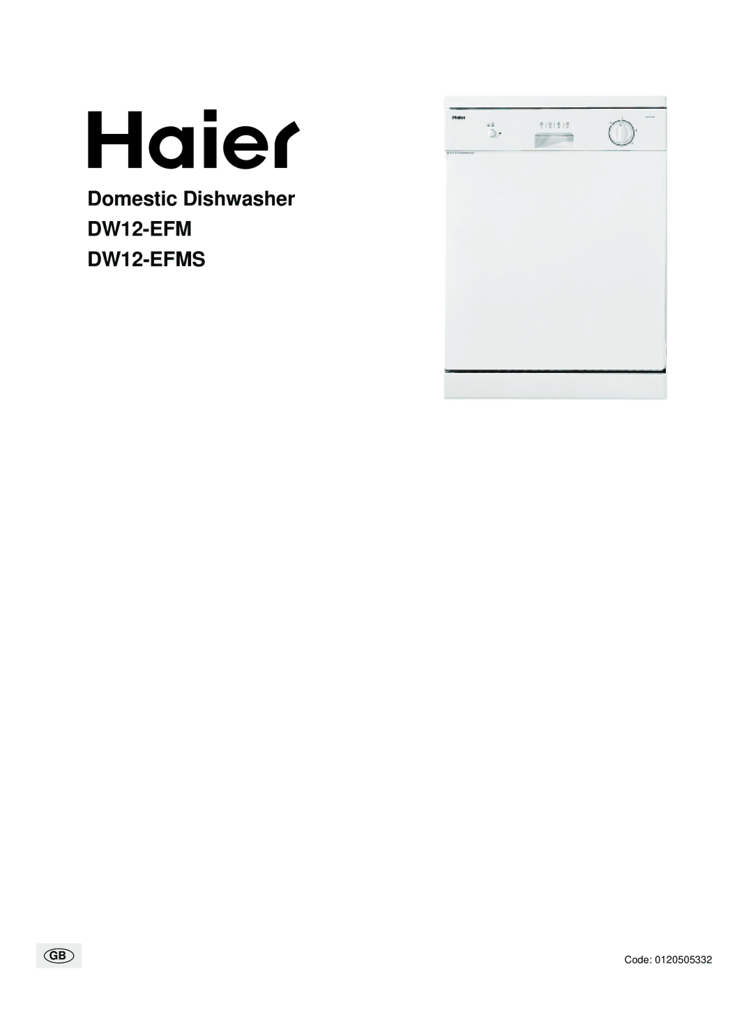 Haier manual DW12-EFM DW12-EFMS 