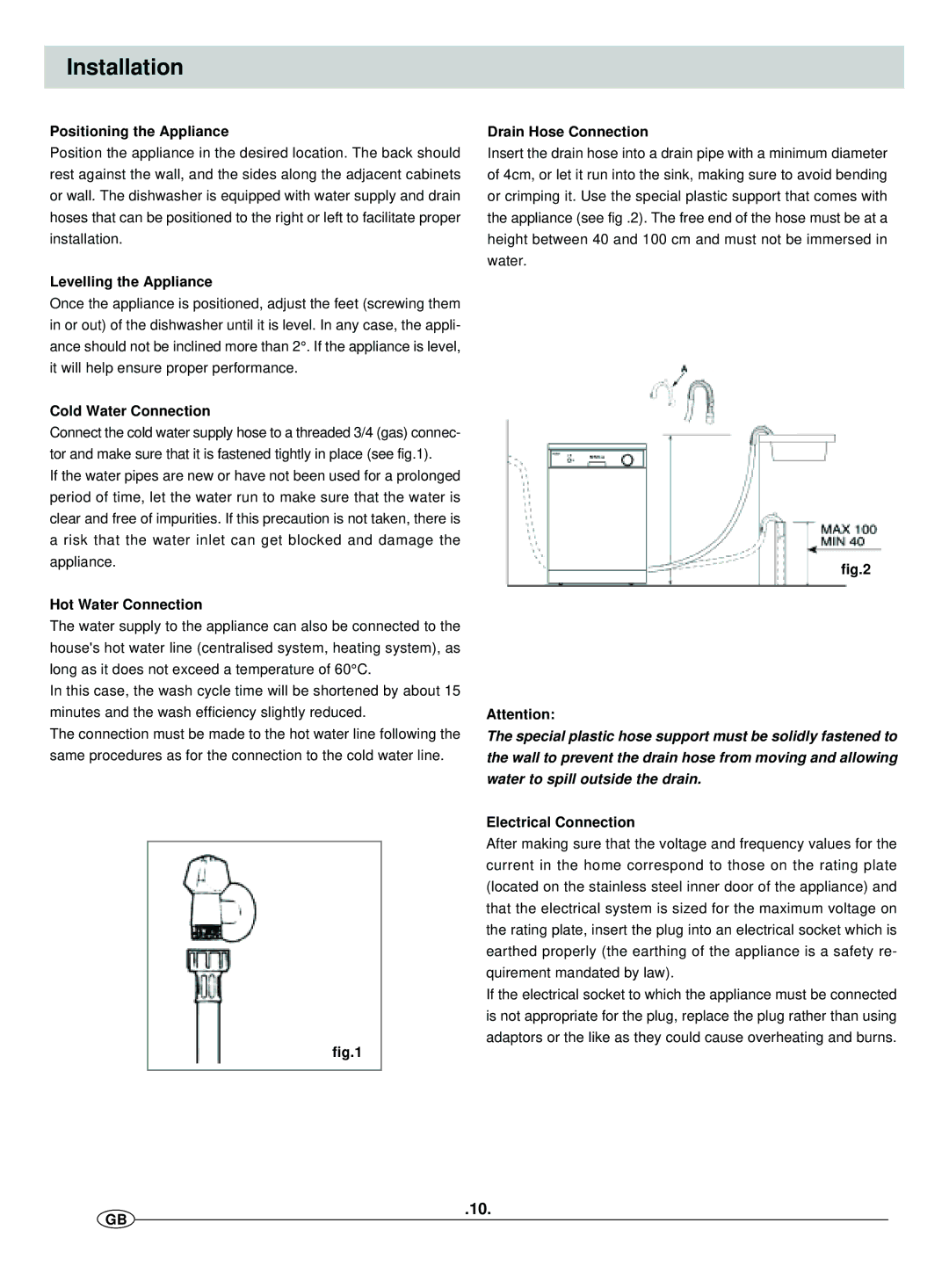 Haier DW12-EFMS manual Installation 