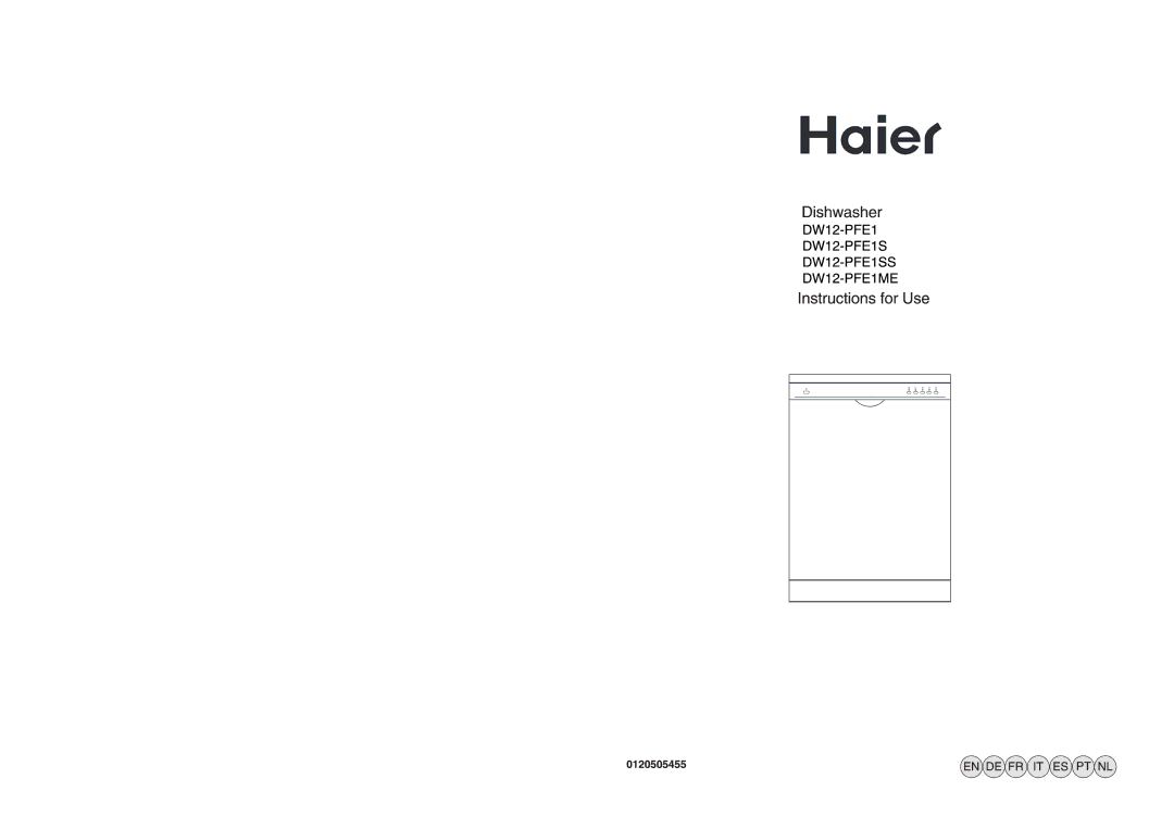 Haier DW12-PE1ME, DW12-PF1S, DW12-PFE1SS manual 