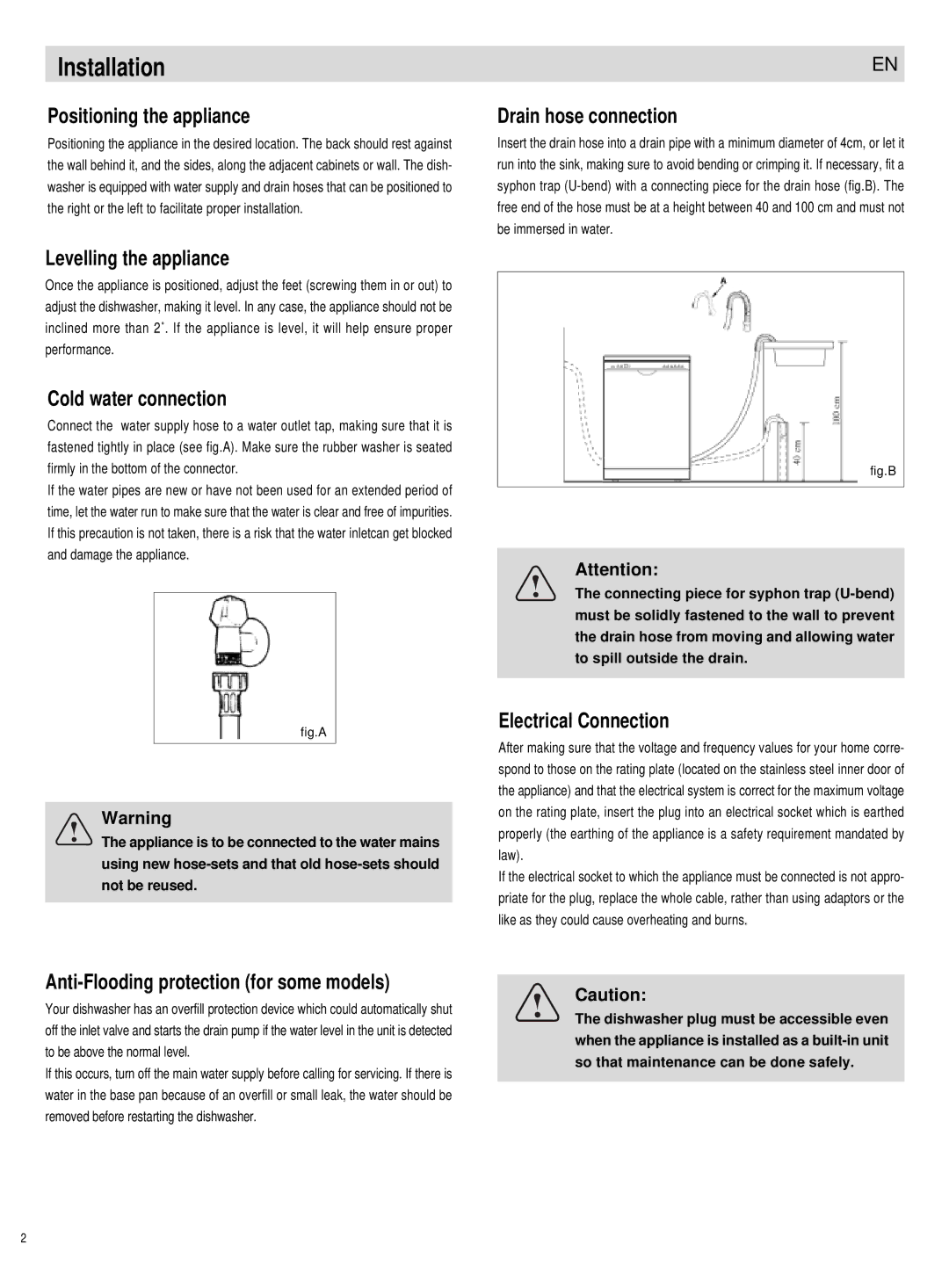 Haier DW12-PE1ME, DW12-PF1S, DW12-PFE1SS manual Installation 