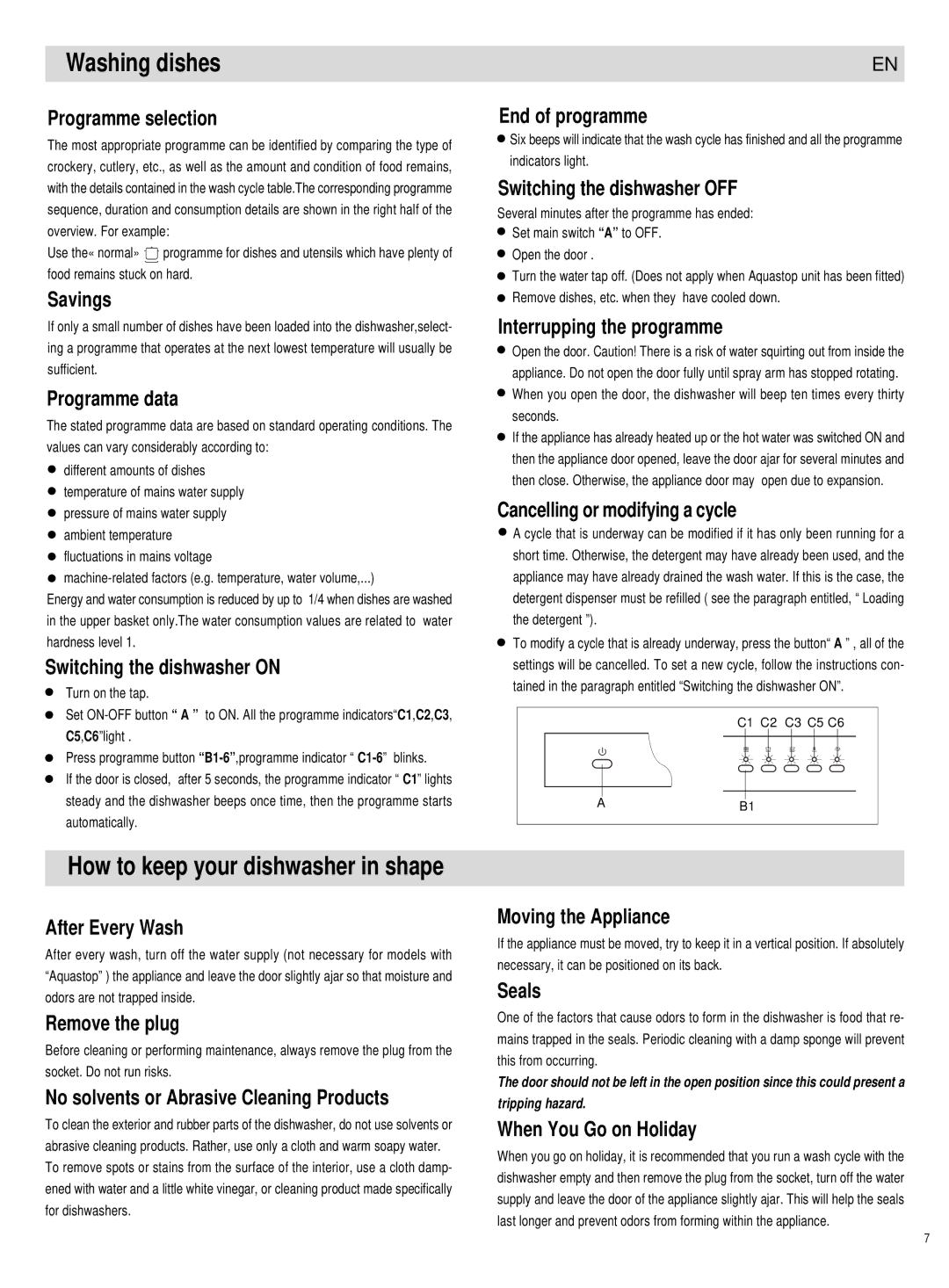 Haier DW12-PF1S, DW12-PE1ME, DW12-PFE1SS manual Washing dishes, How to keep your dishwasher in shape 