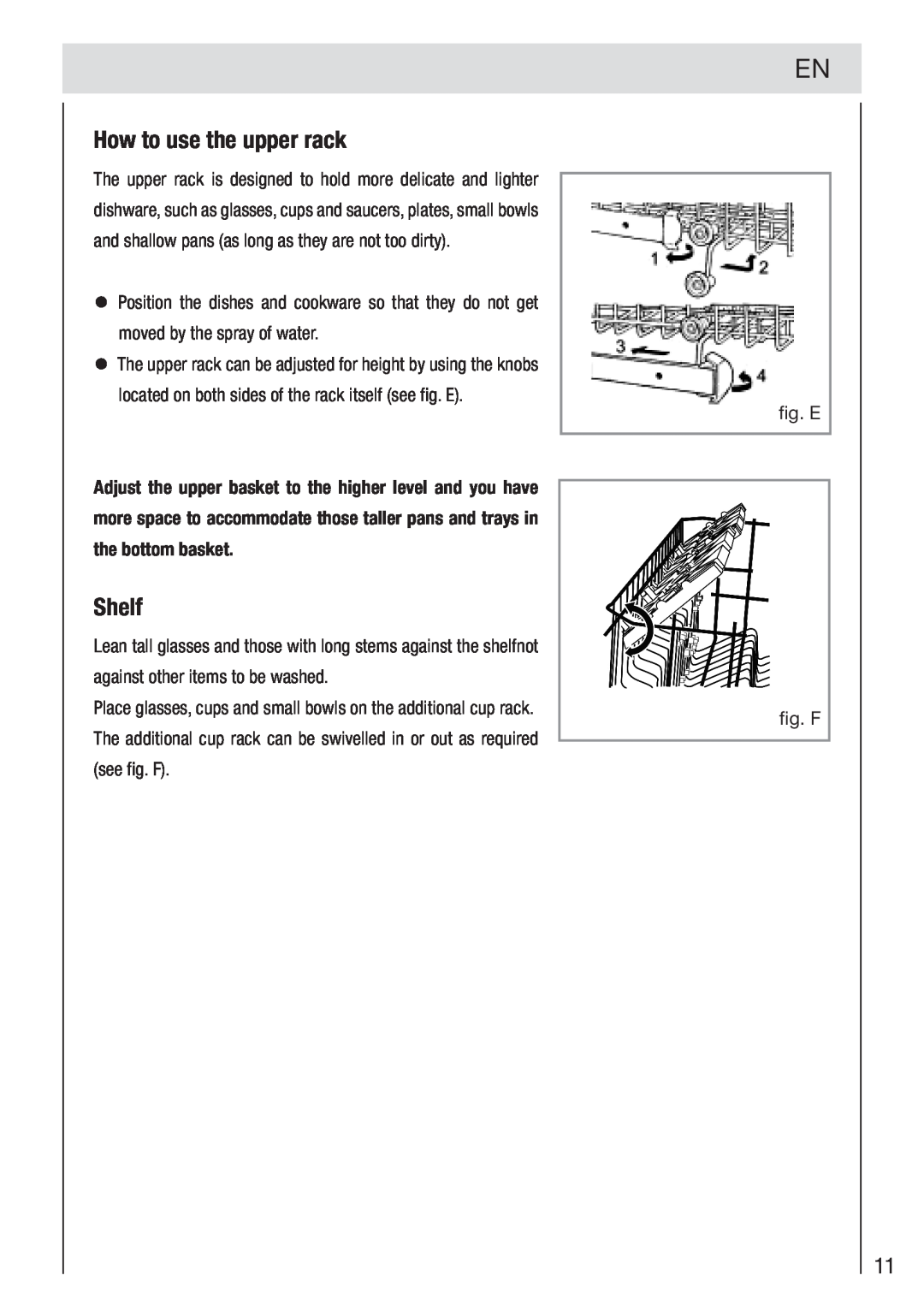Haier DW12-PFE2-E manual How to use the upper rack, Shelf 