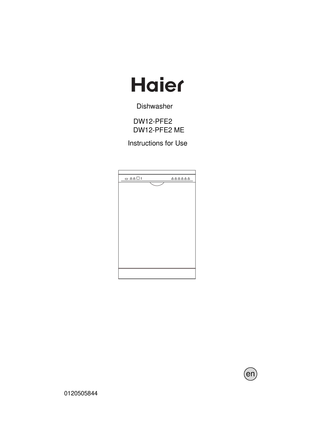 Haier manual DW12-PFE2 DW12-PFE2 ME 