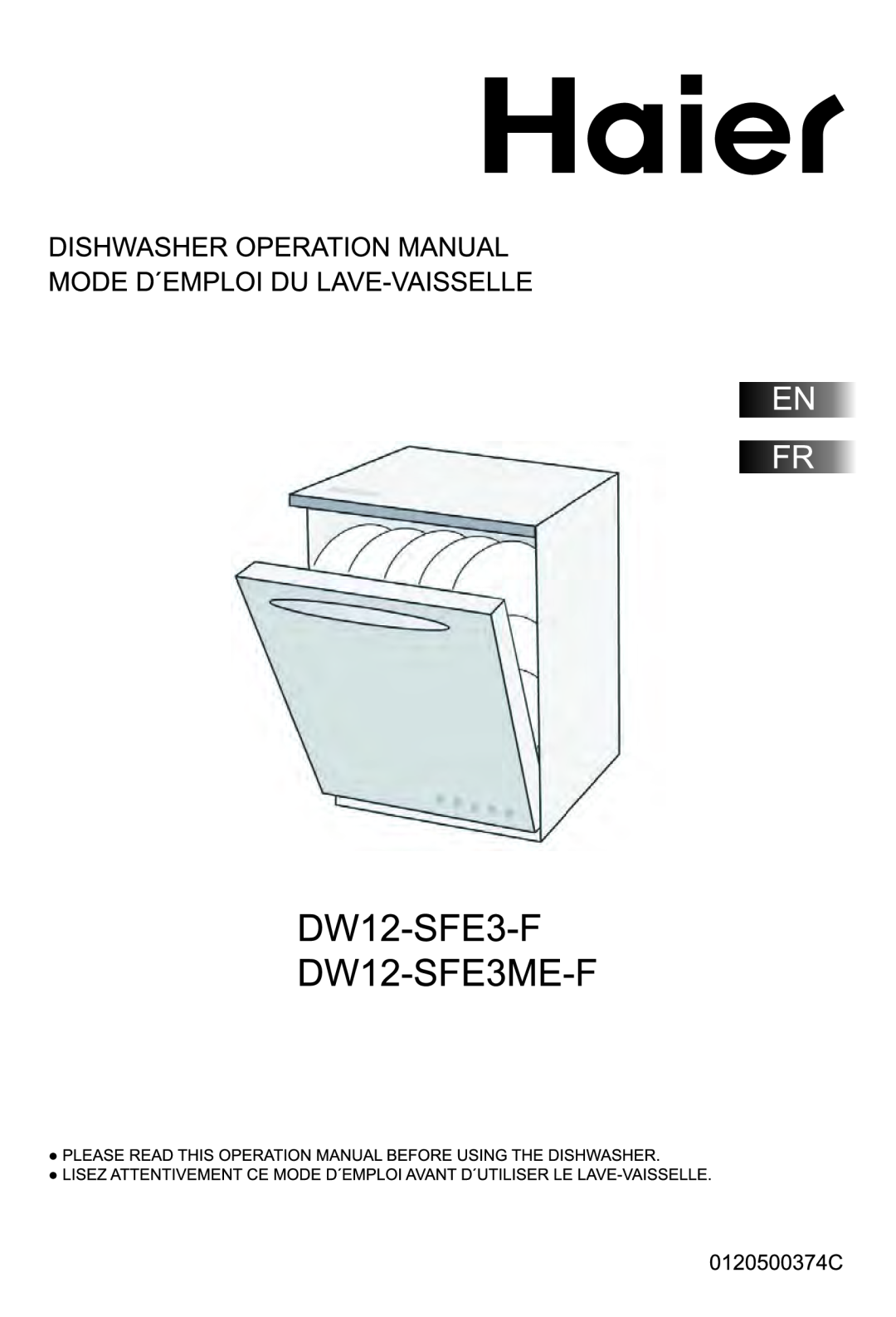 Haier DW12-SFE3ME-F, DW12-SFE3-F manual 